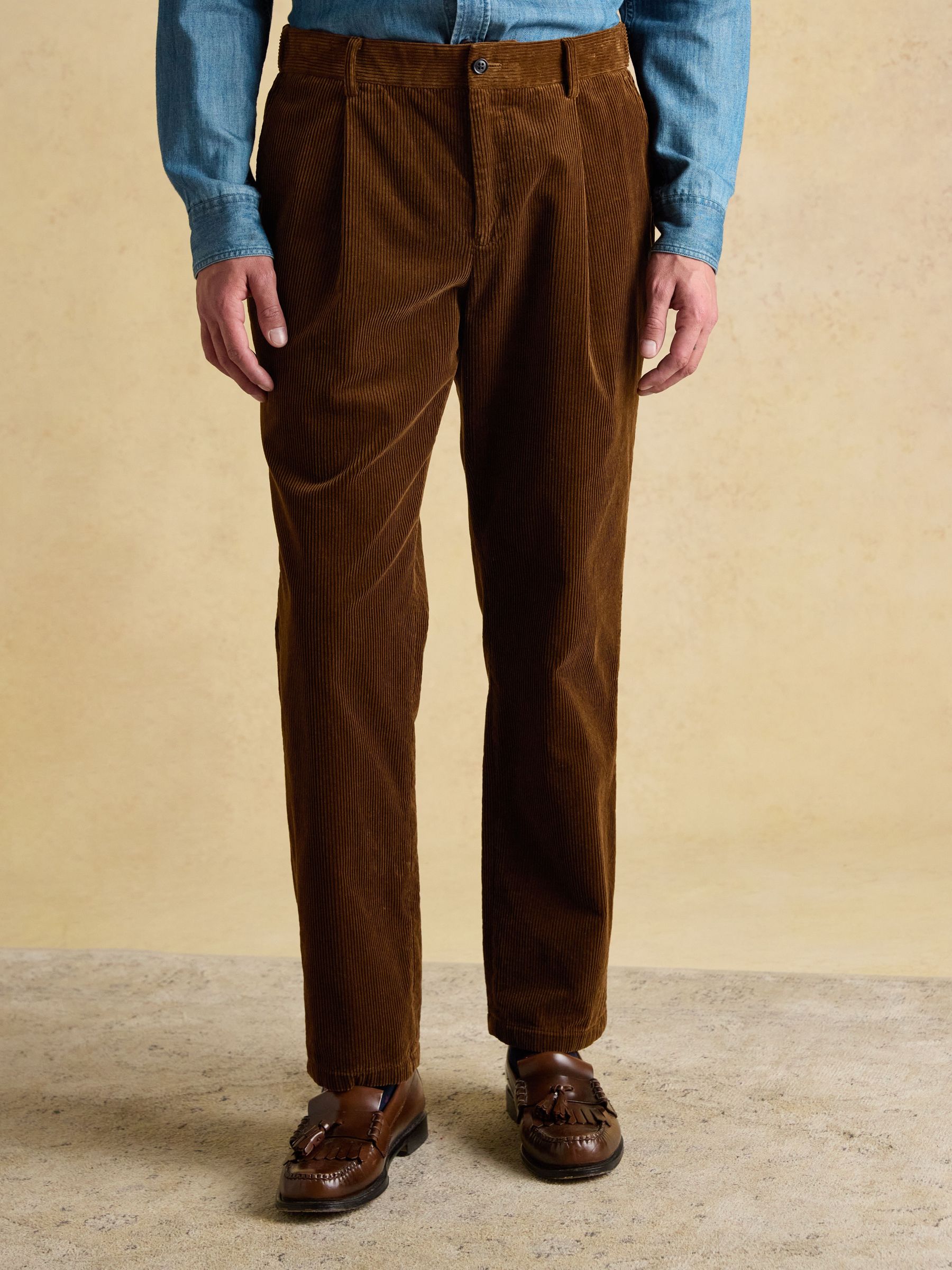 Tan Brown Relaxed Fit Corduroy Suit Trousers (F43253) | £69