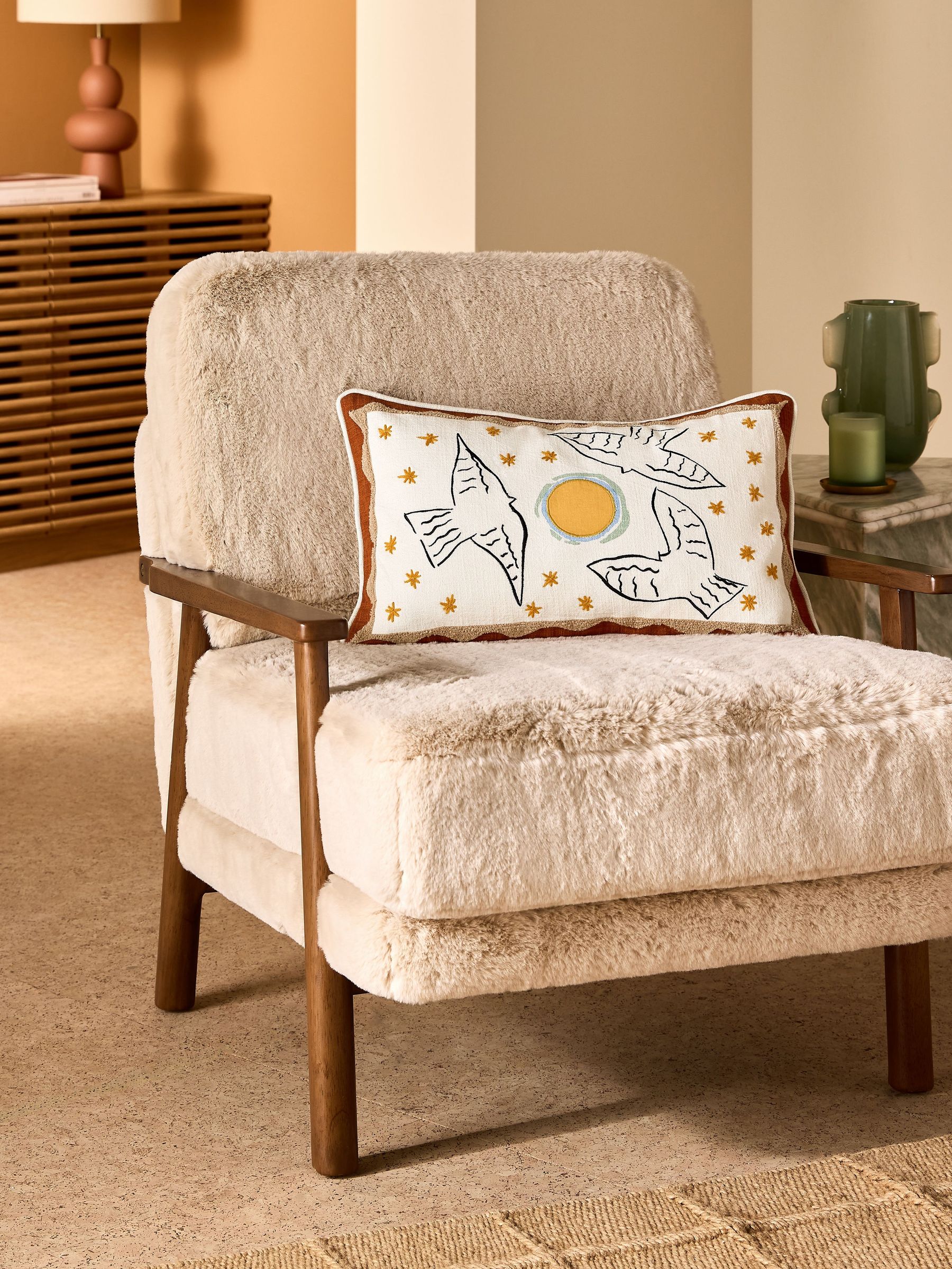 Embroidered Cushion in Helious (F43841) | £32