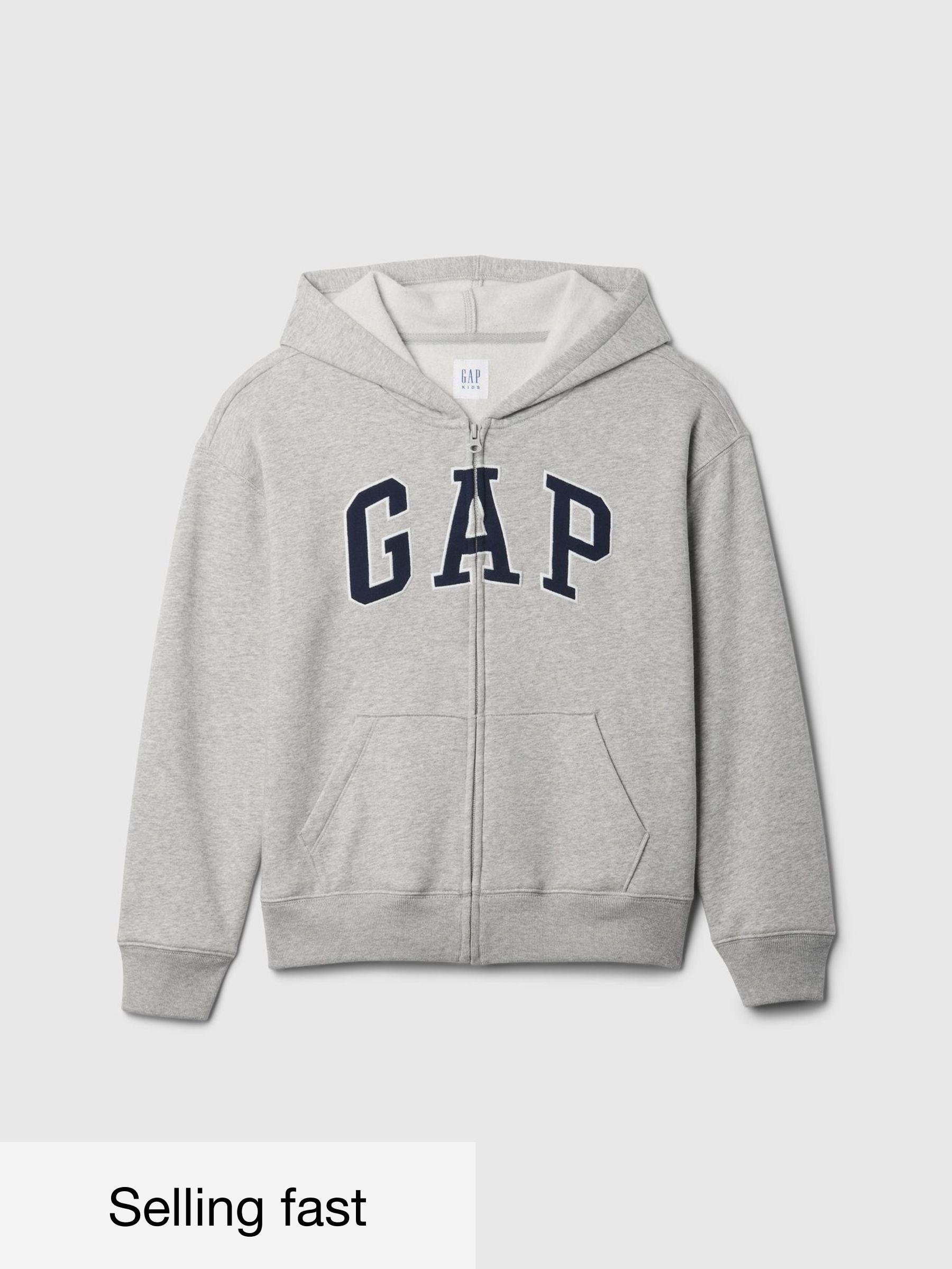 Grey Zip Up Vintage Logo Hoodie (4-13yrs) (F44850) | £25