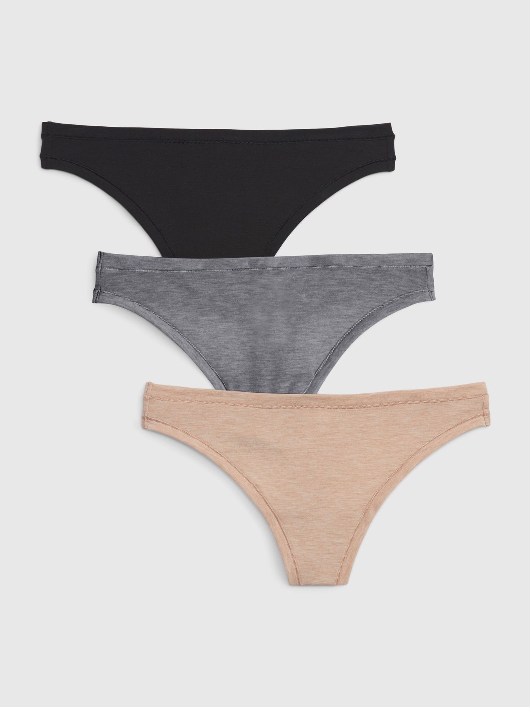 Black,Grey & Beige Thong Breathe Bikini 3-Pack (F45820) | £20