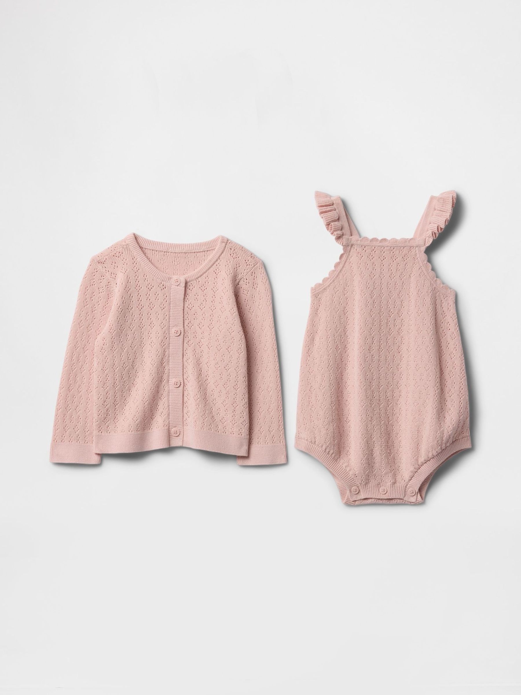Pink Cardigan Outfit Set (Newborn-24mths) (F45836) | £35