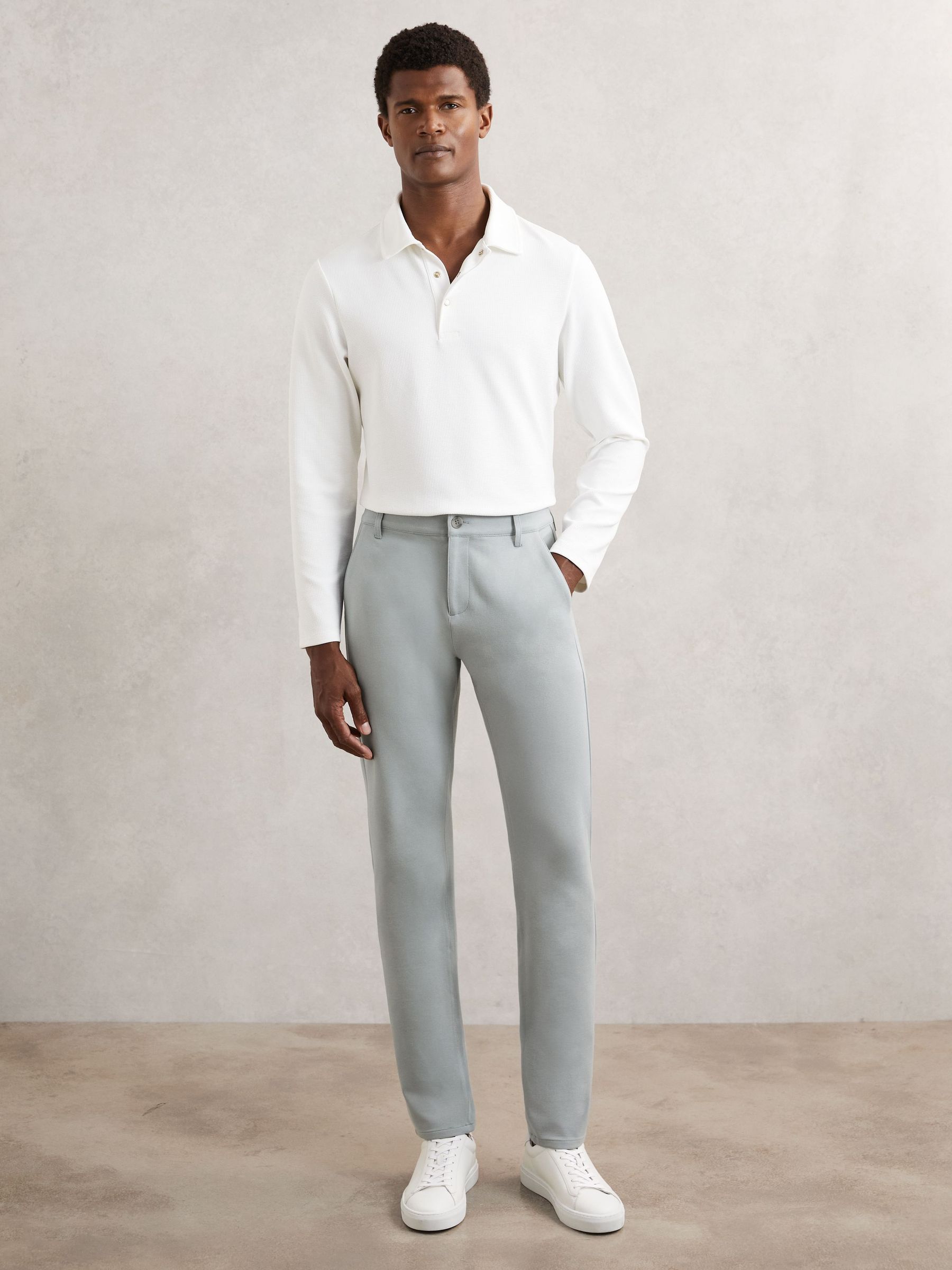 Paige Slim-Fit Stretch Trousers in Moon Shadow Blue (F47028) | £240