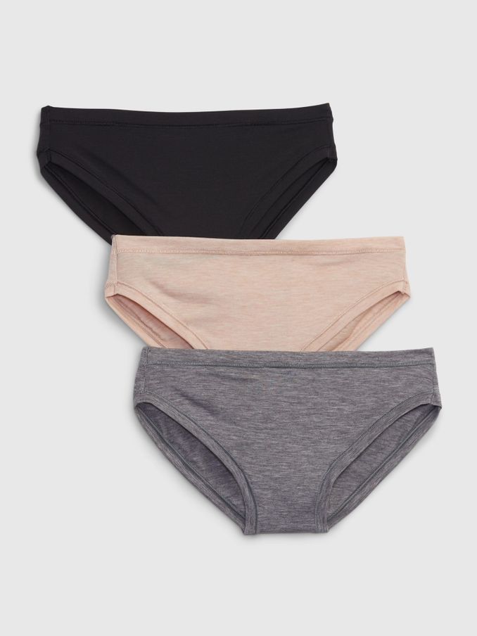 Black,Grey & Beige Bikini Breathe Bikini 3-Pack (F47239) | £20
