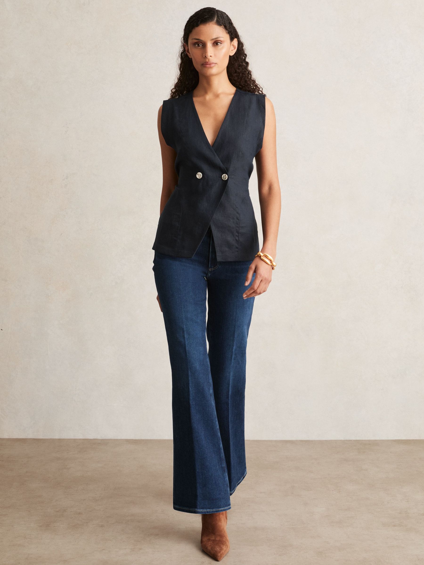 Paige High Rise Flared Jeans in Marciella Blue (F47375) | £280