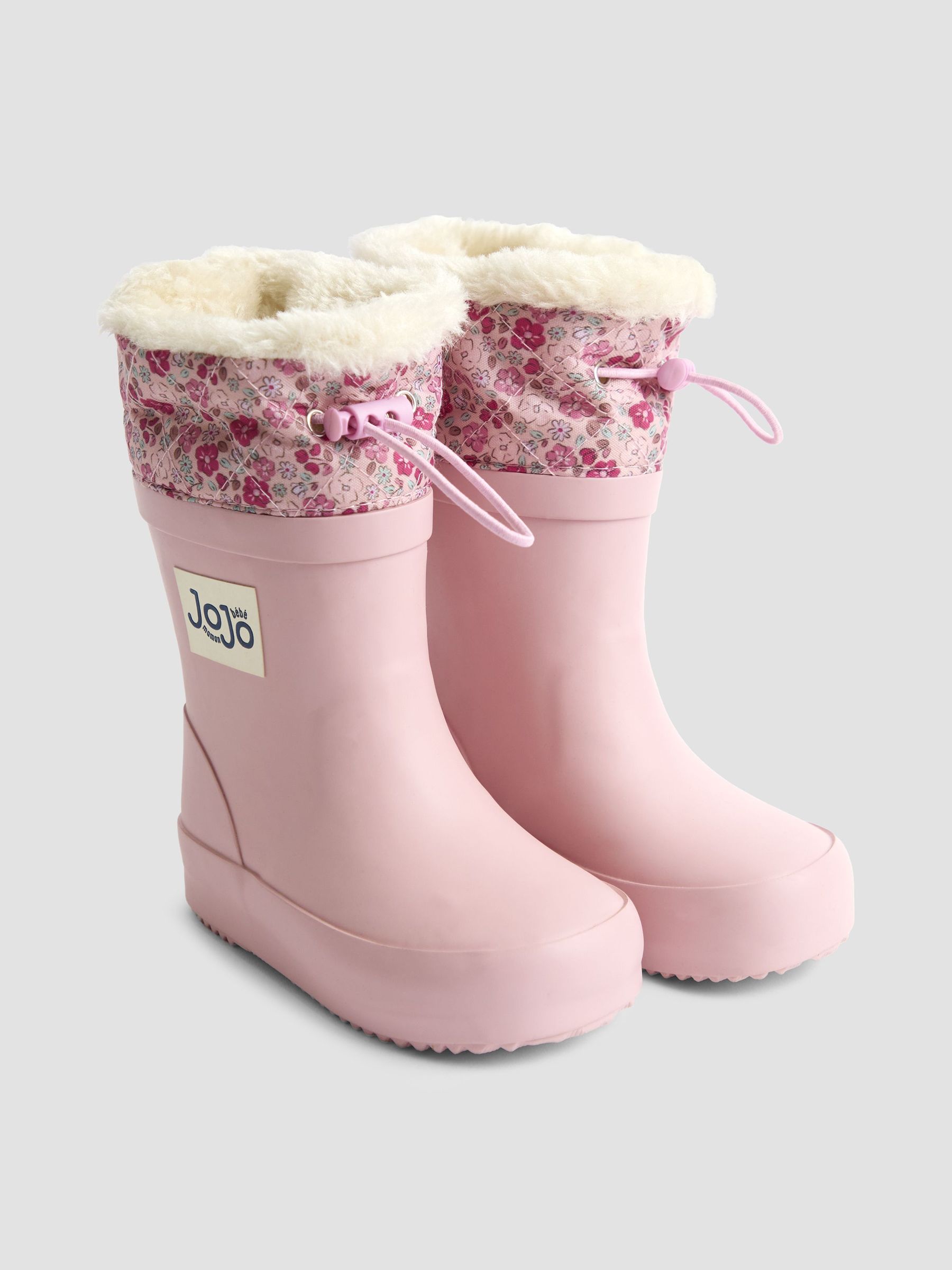 Pale Pink Drawstring Cosy Lined Wellies (F47431) | £25.50 - £27.50
