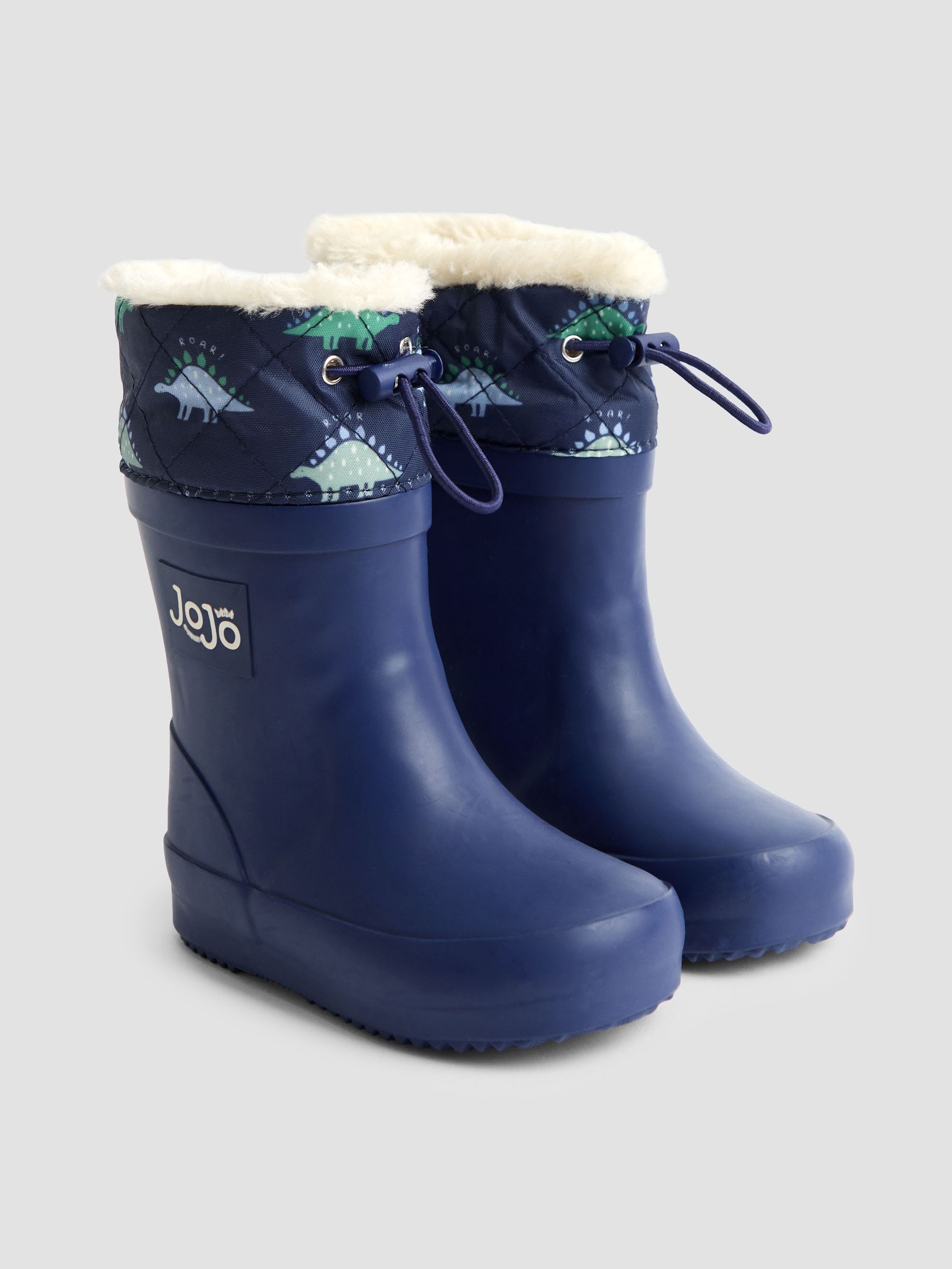 Navy Drawstring Color Block Dino Wellies (F47438) | £25.50 - £27.50