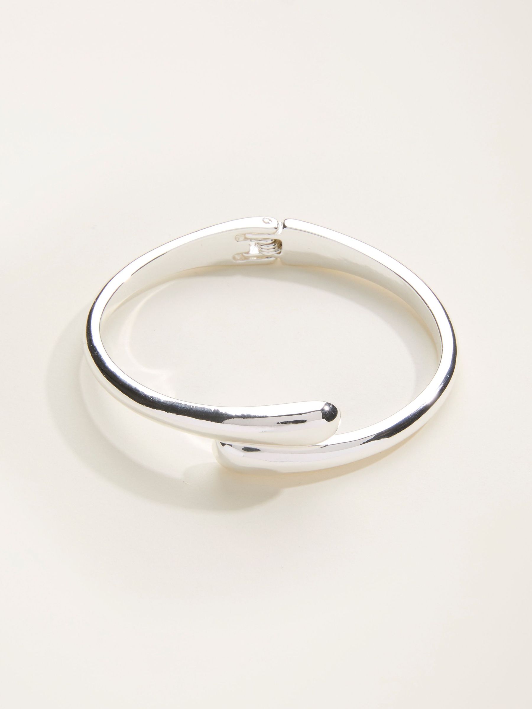 Silver Tone Hinged Bangle (F47507) | £14.50