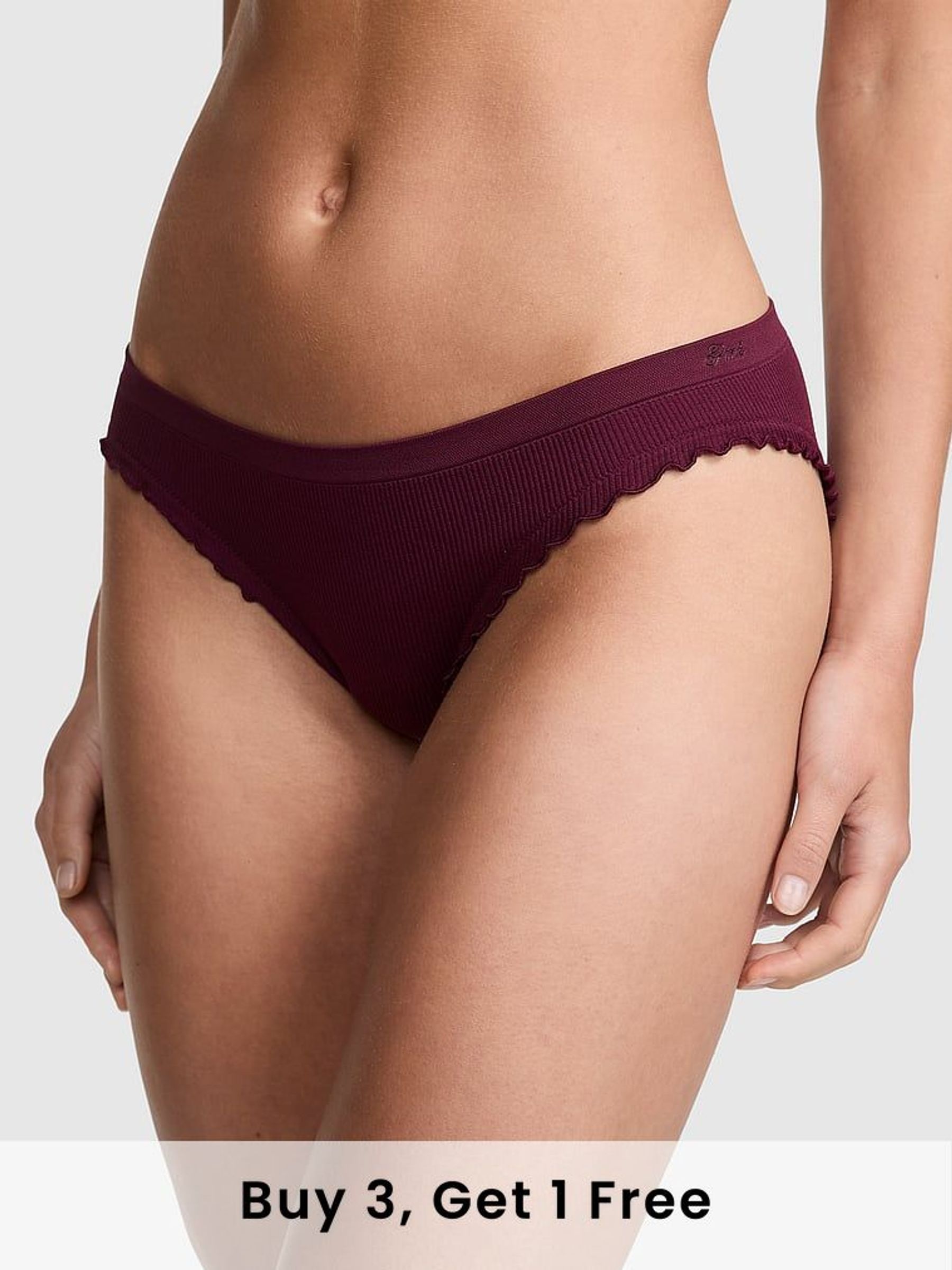 Purple Rose Bikini Seamless Lettuce Edge Knickers (F47988) | £9