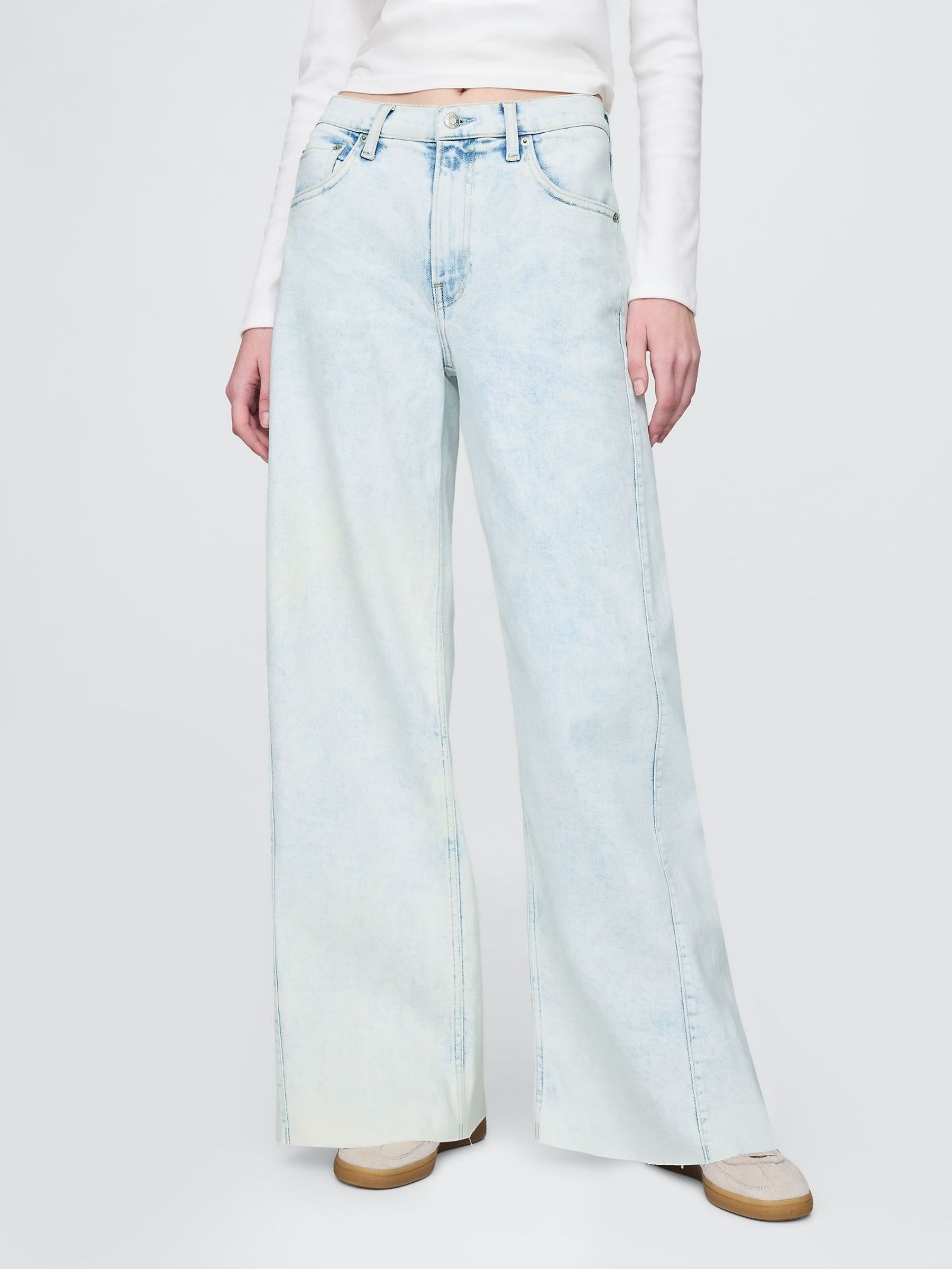 Blue High Waisted Stride Wide-Leg Jeans (F49007) | £55