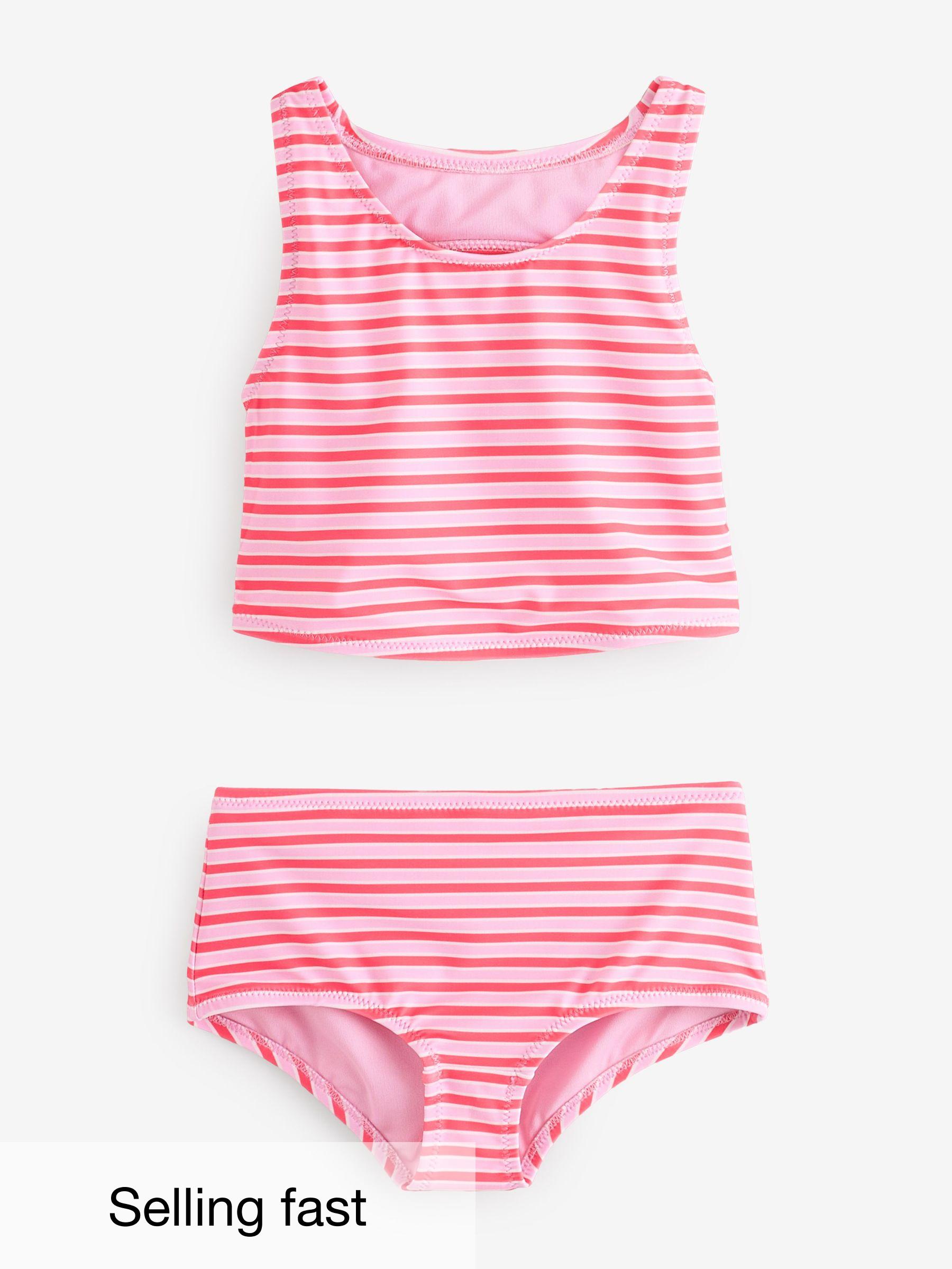 Pink Stripe Cutout Tankini Swim Two-Piece (4-13yrs) (F49017) | £25