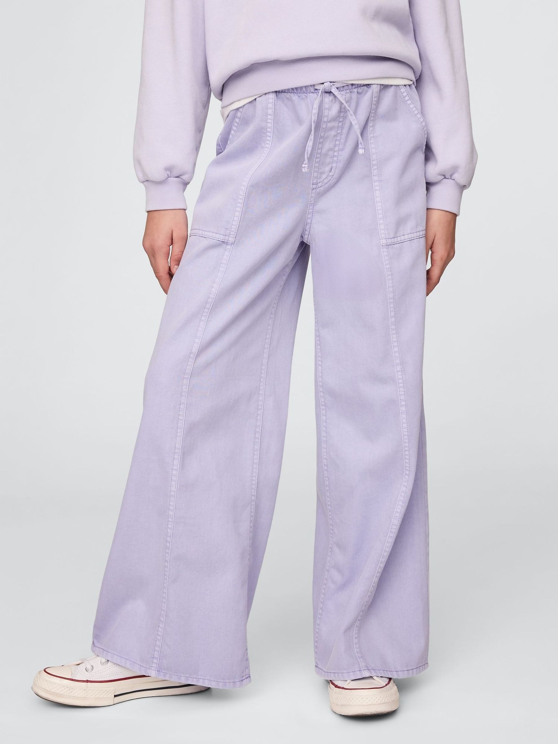 Purple Twill Easy Baggy Trousers (F49019) | £30
