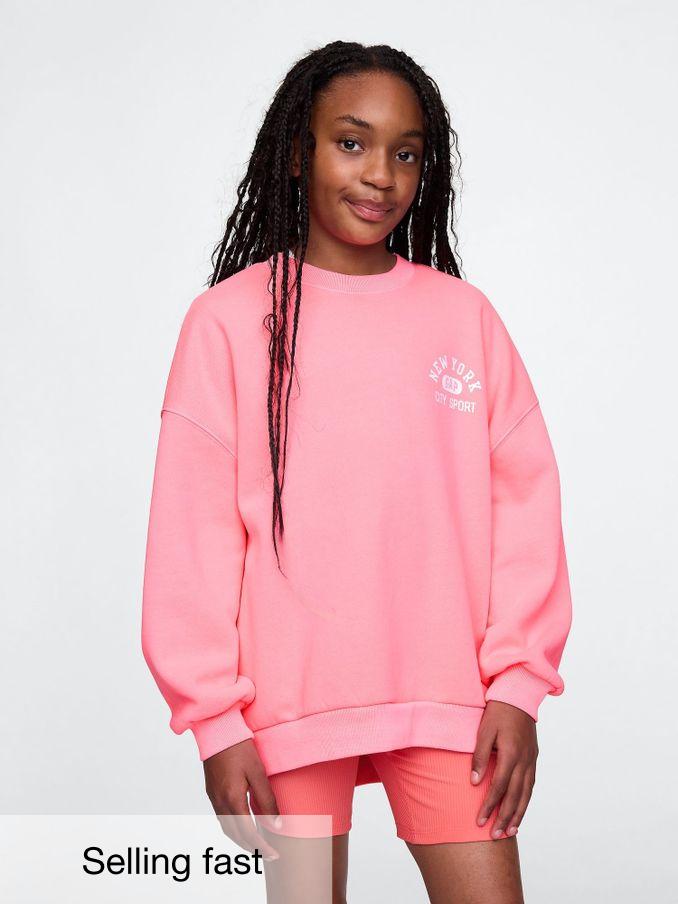 Pink Vintage Soft NYC Logo Tunic Sweatshirt (4-13yrs) (F49021) | £25