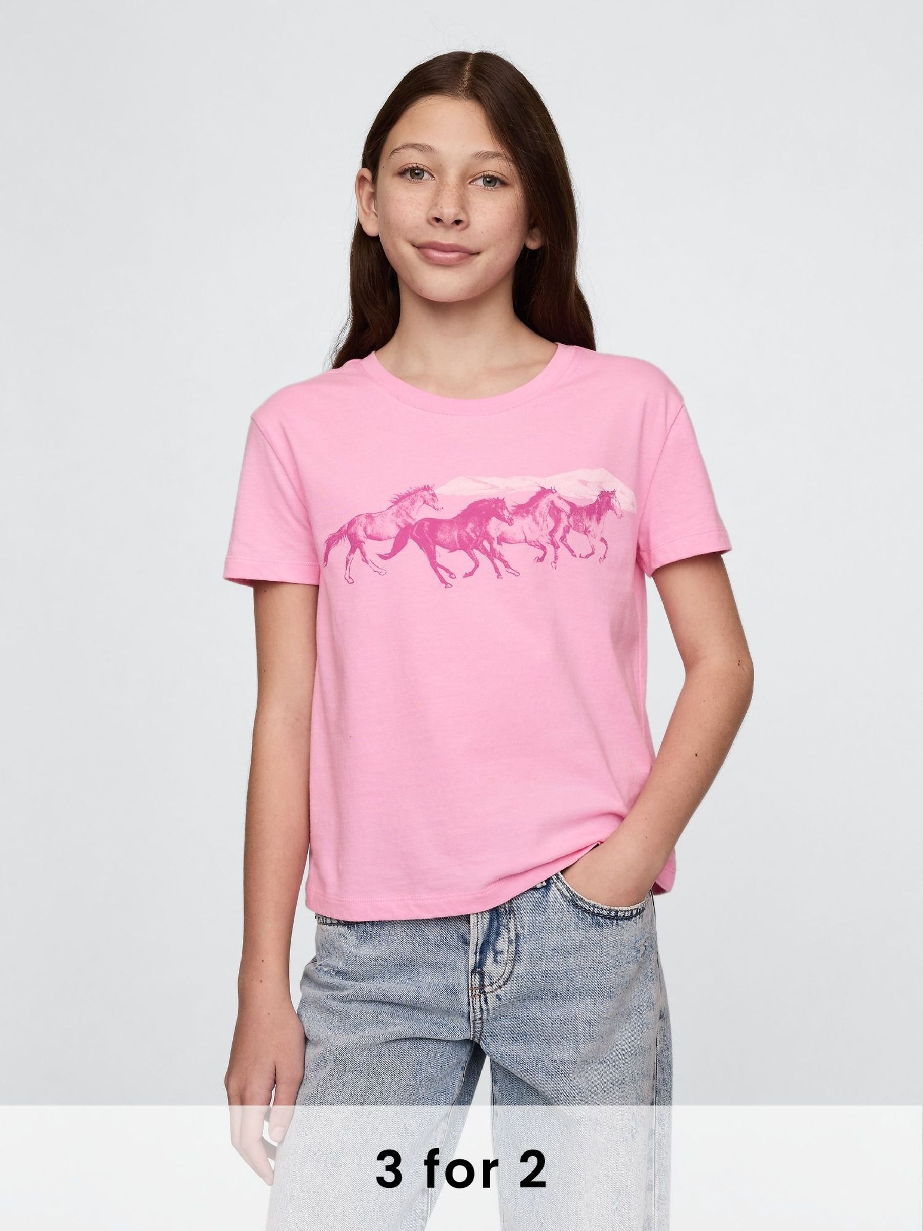 Pink Cotton Short Sleeve Crew Neck Graphic T-Shirt (4-13yrs) (F49032) | £10