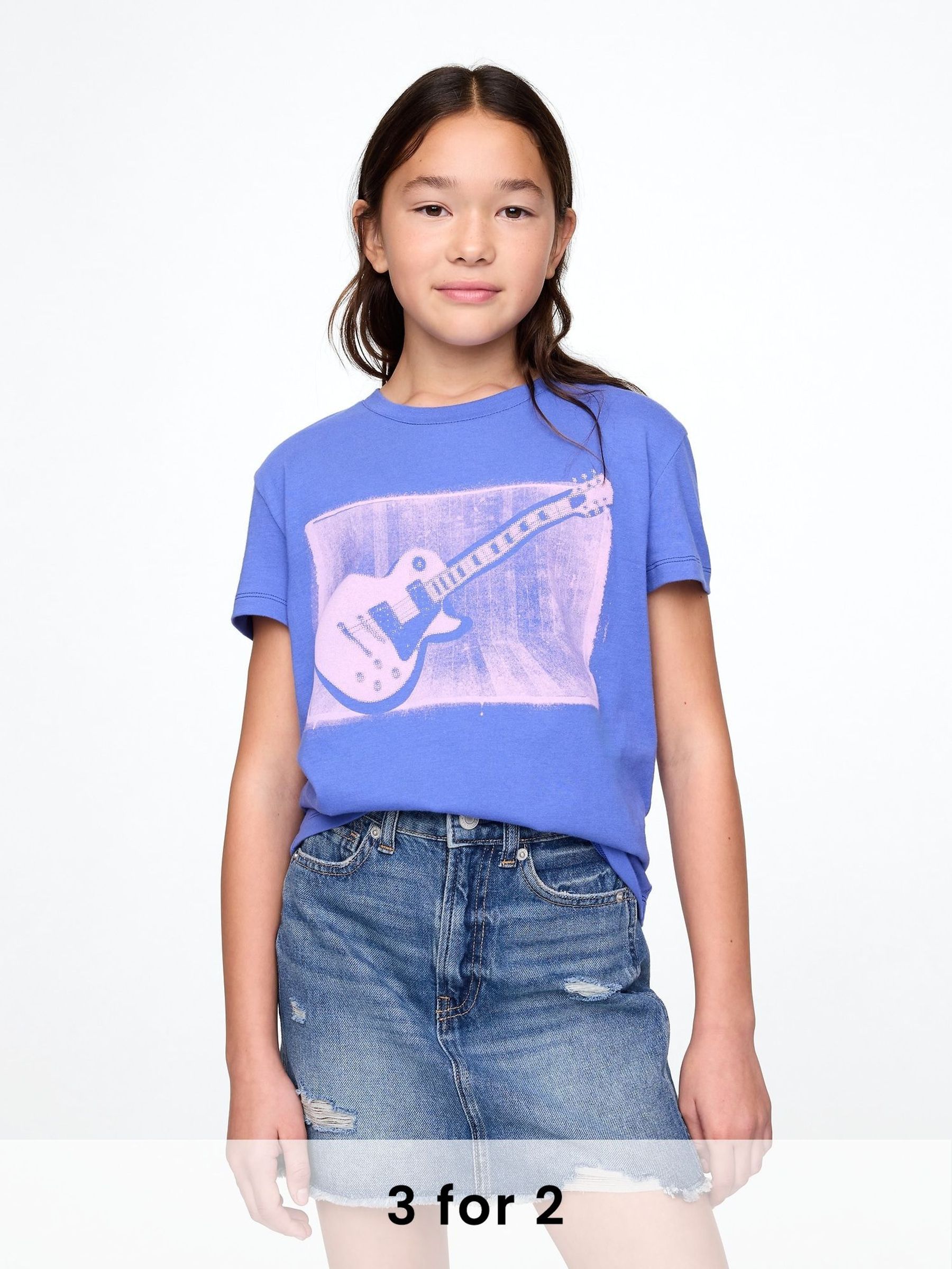 Blue Guitar Cotton Short Sleeve Crew Neck Graphic T-Shirt (4-13yrs) (F49034) | £10