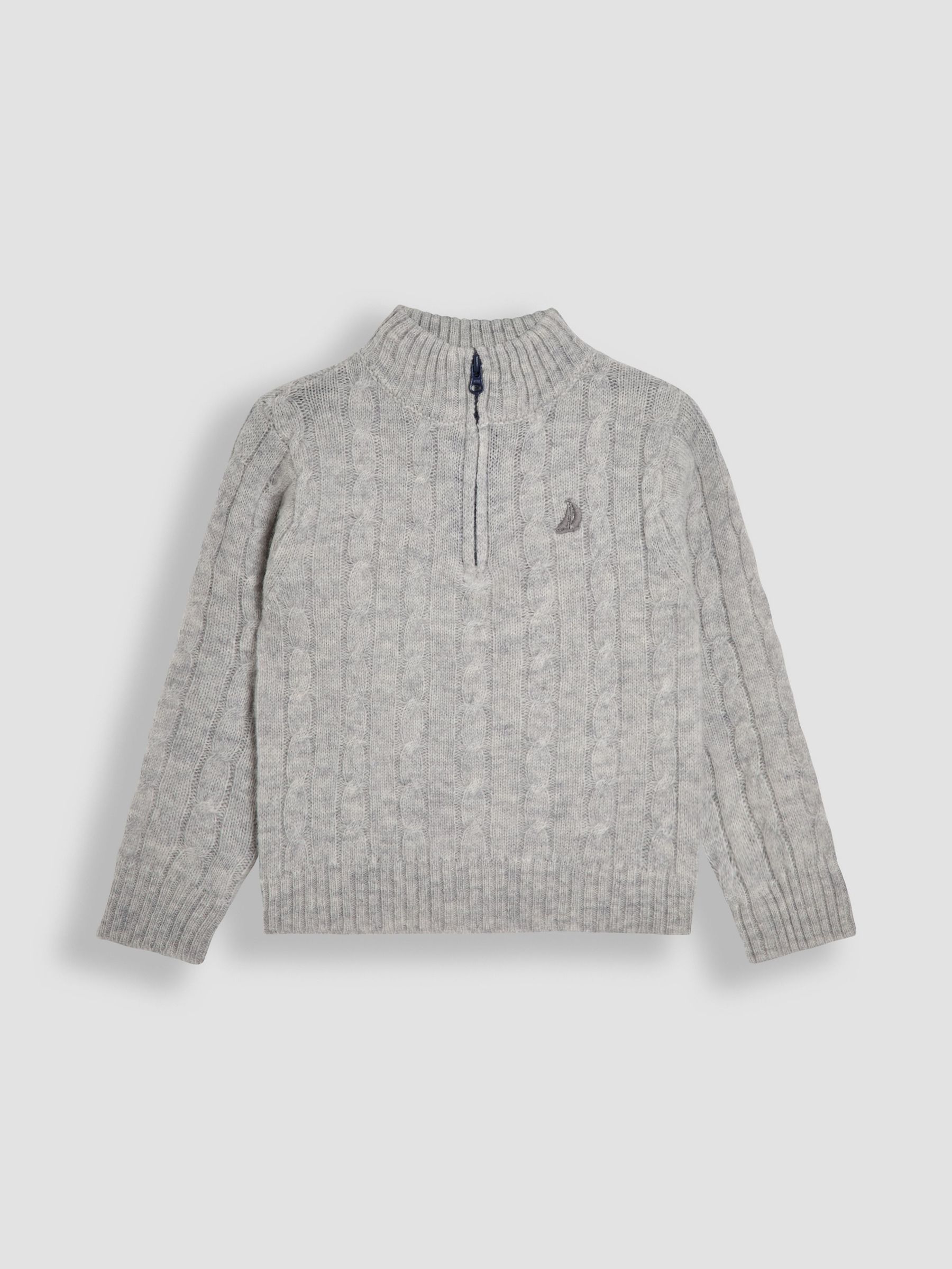 Grey Classic Cable Half Zip Jumper (F49192) | £26 - £29