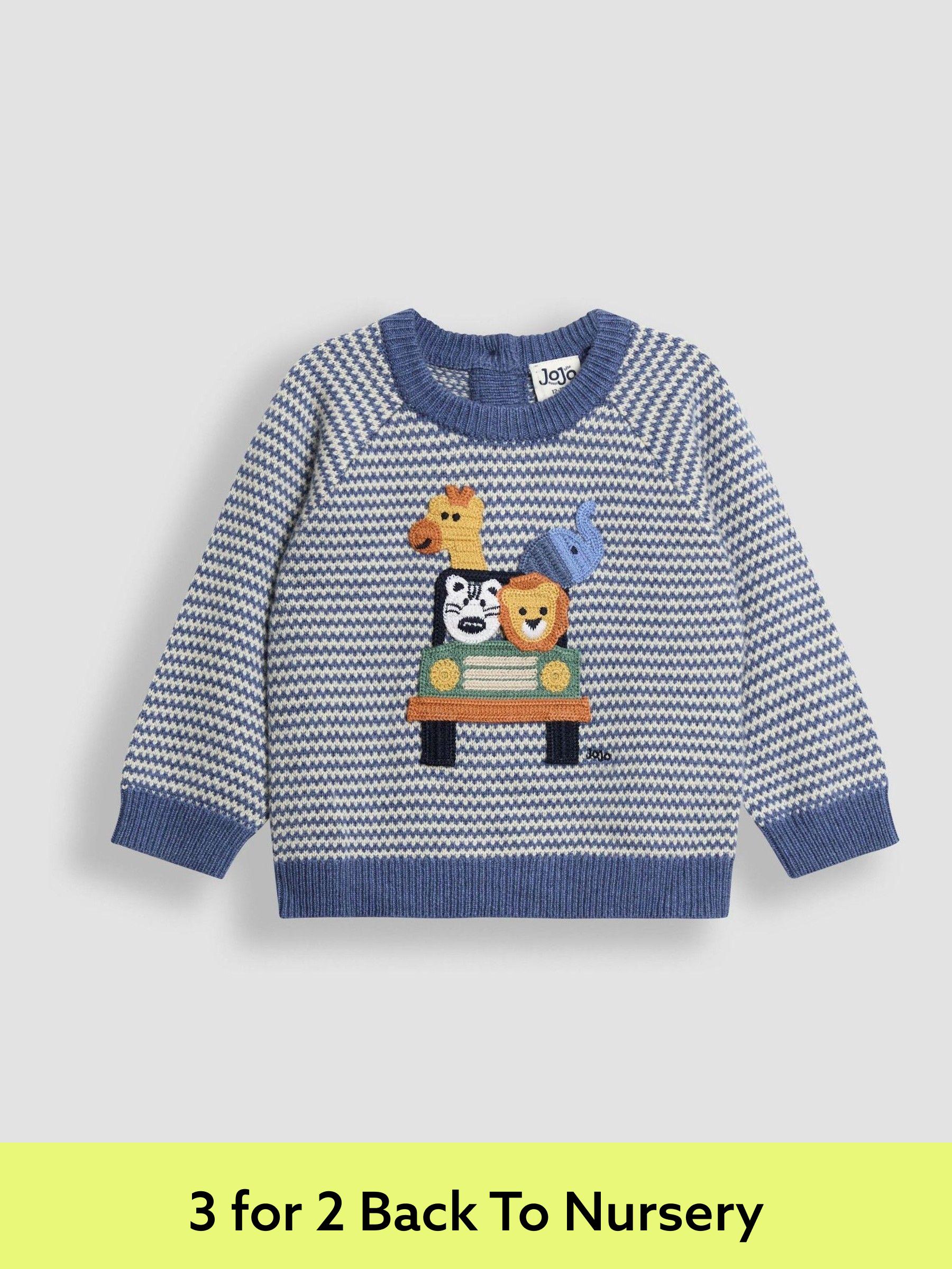 Blue Crochet Appliqué Jumper (F49207) | £30 - £34