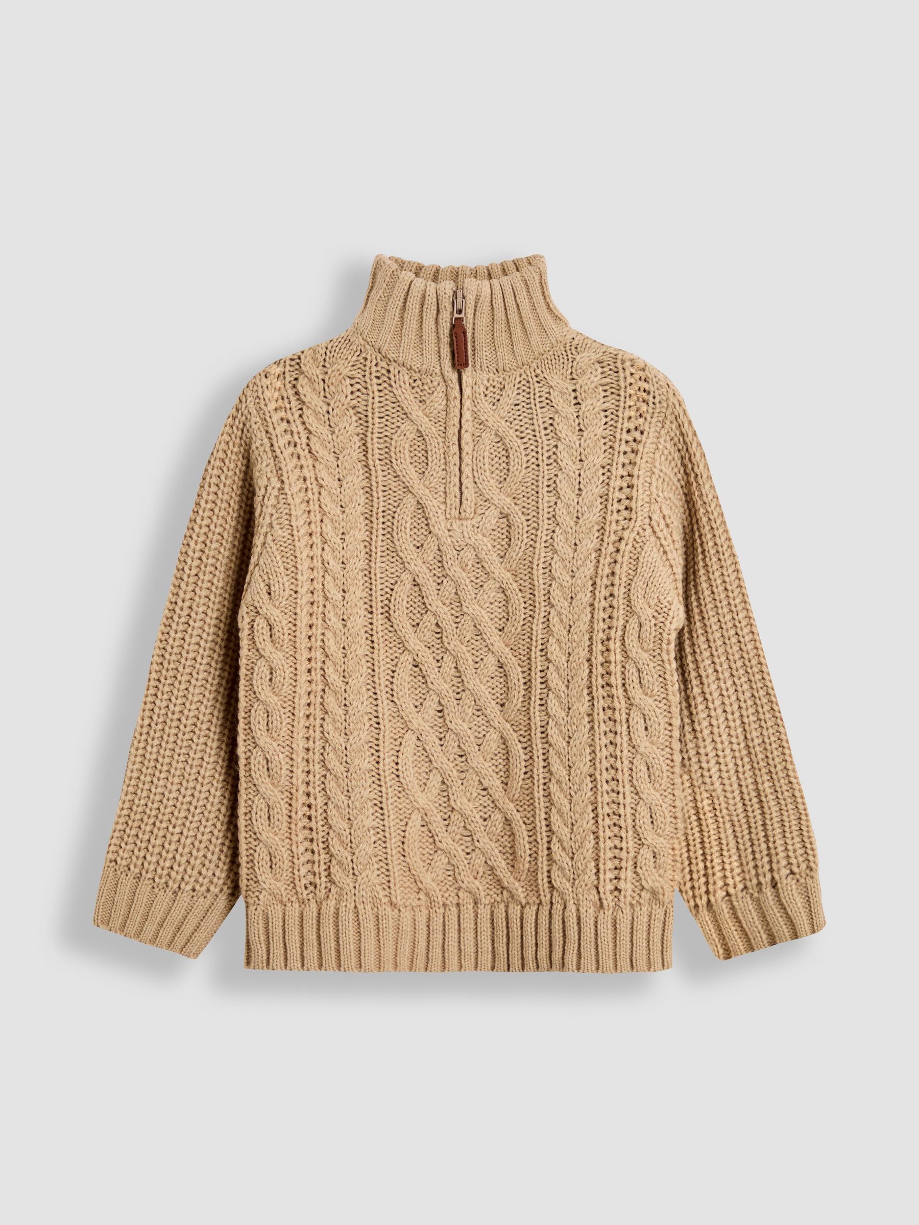 Natural Chunky Cable Half Zip Jumper (F49209) | £26 - £29