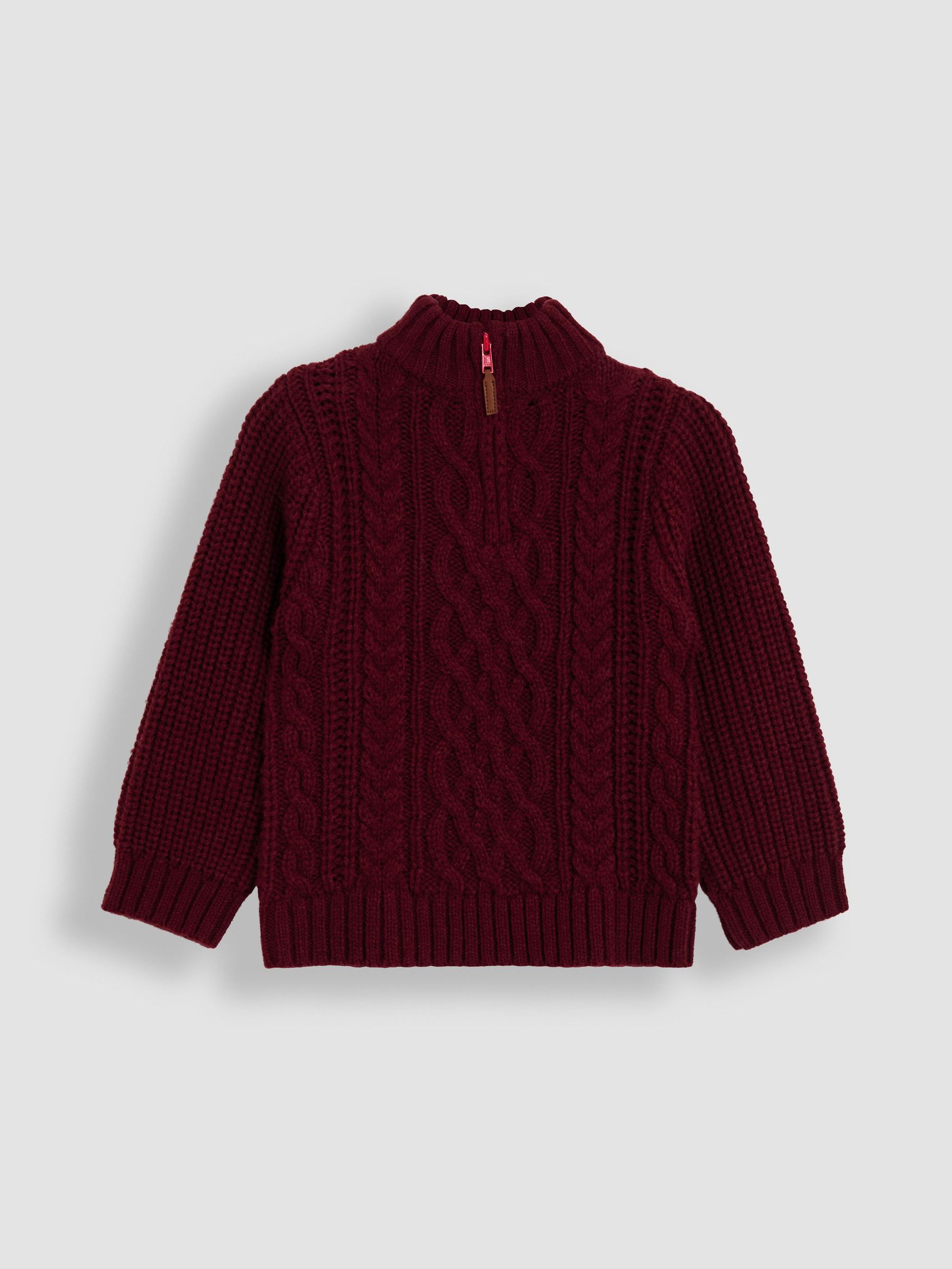 Red Chunky Cable Half Zip Jumper (F49233) | £26 - £29