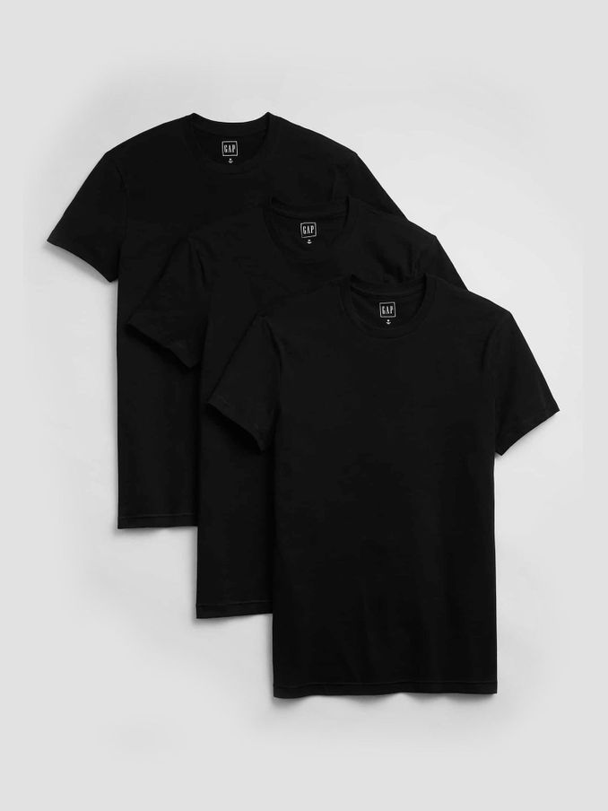 Black Crew Neck Short Sleeve T-Shirts 3 Pack (F49281) | £30
