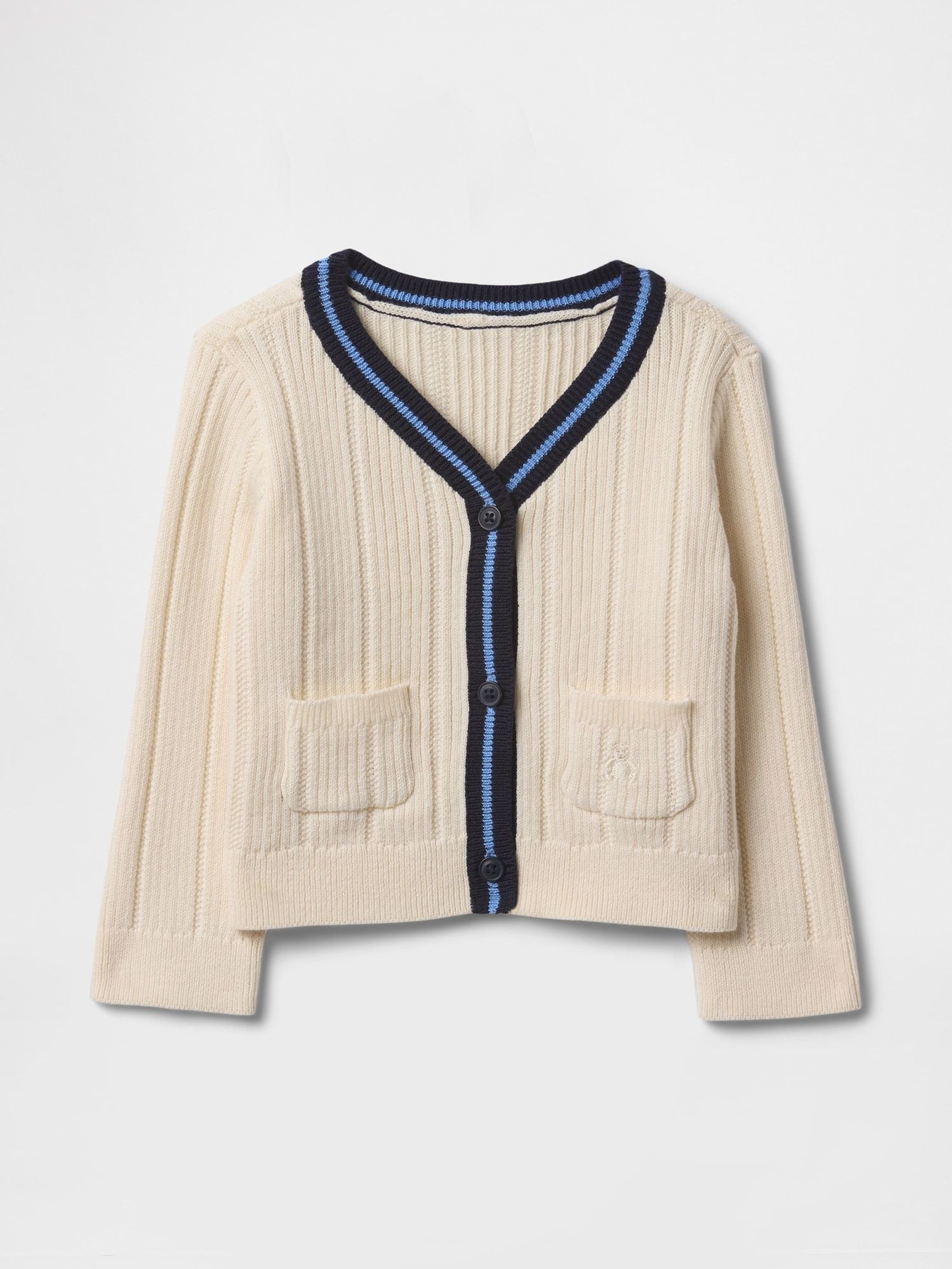 Cream V-Neck Rib Cardigan (Newborn-24mths) (F49284) | £25