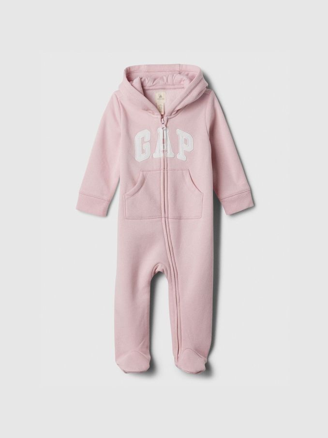 Pink Logo Hooded Baby All In One (Newborn-12mths) (F49289) | £25