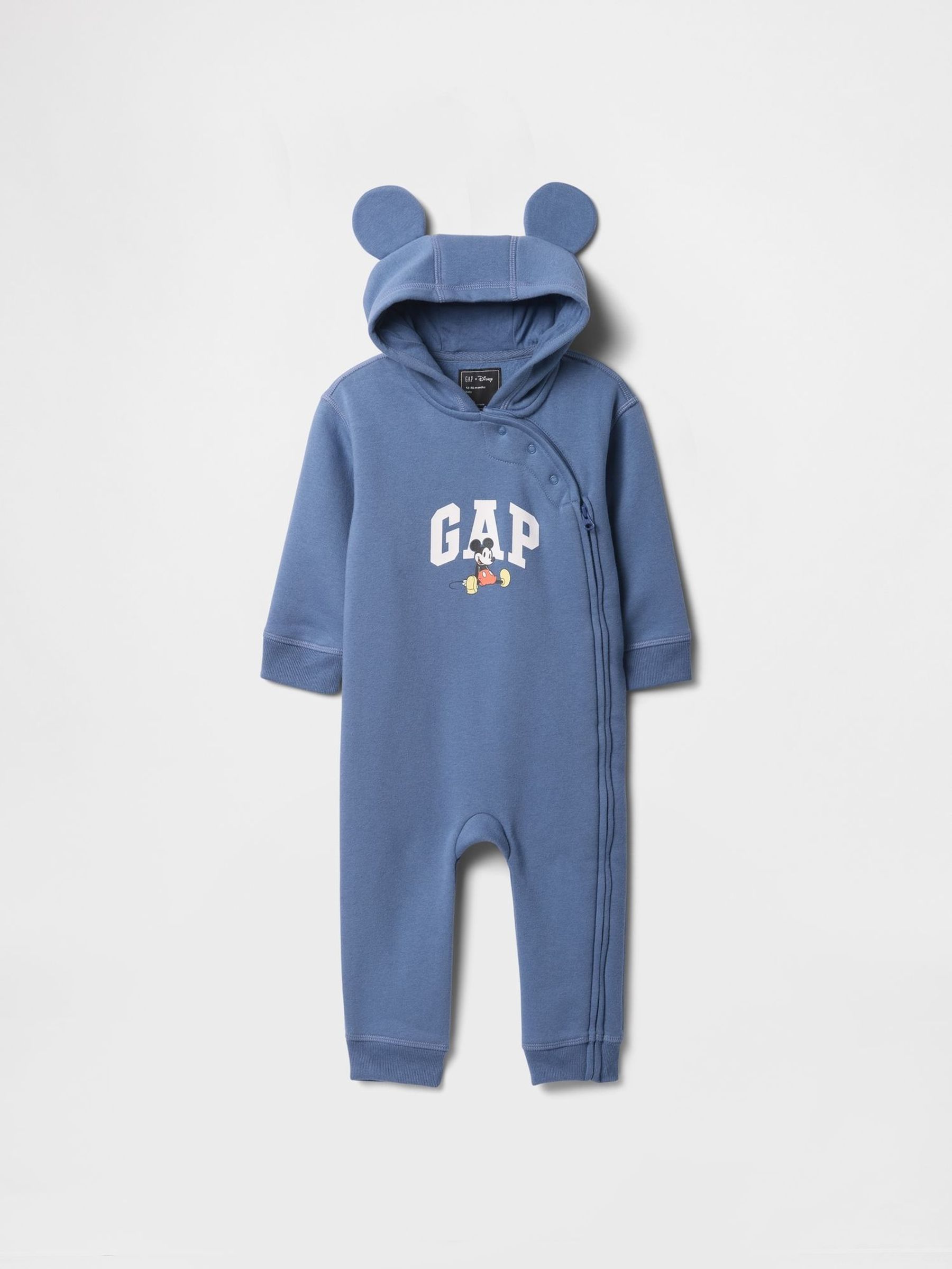 Blue Mickey Mouse Disney Logo Hooded Baby Sleepsuit (Newborn-12mths) (F49296) | £30