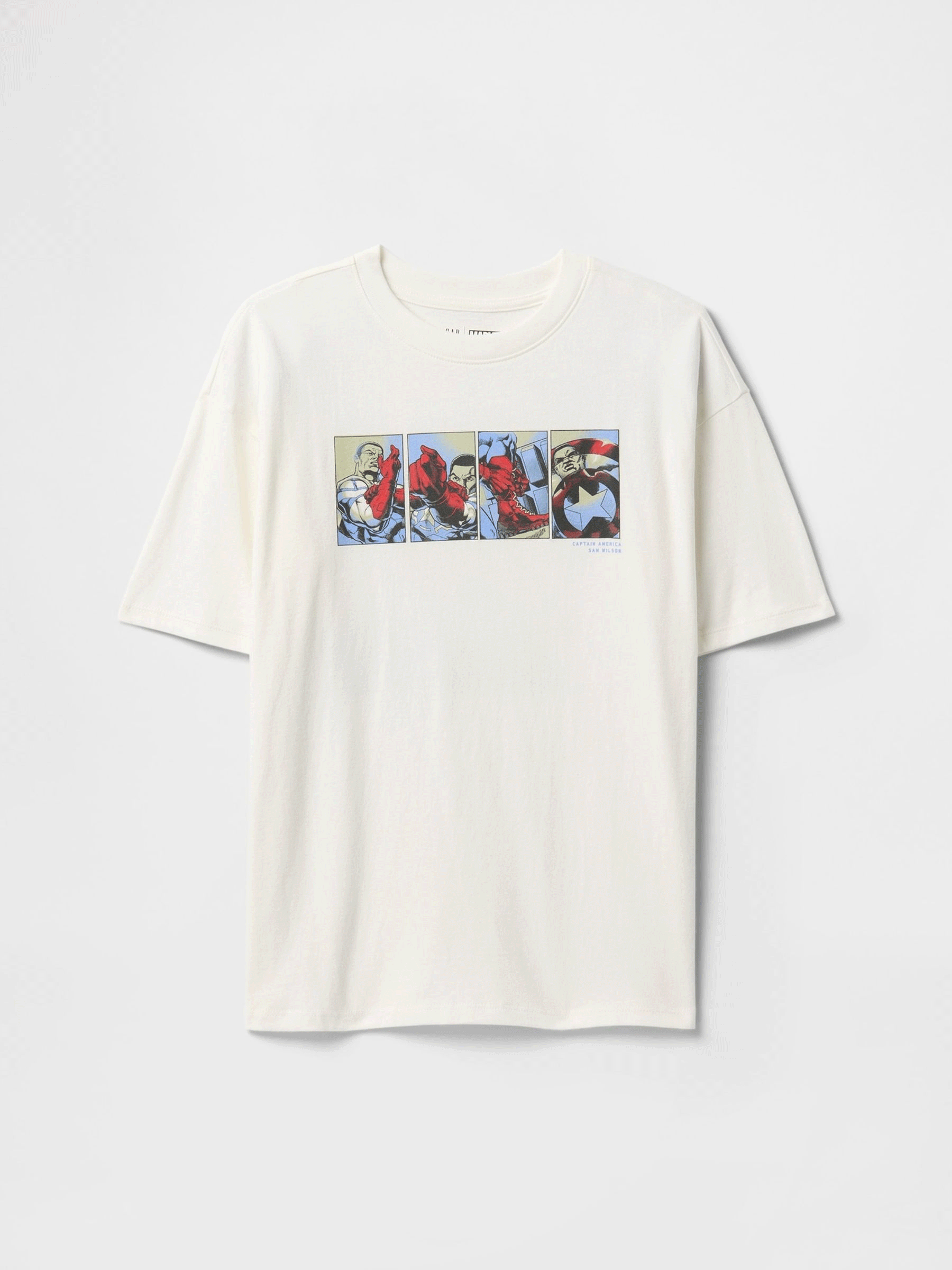 White Captain America Marvel Graphic T-Shirt (4-13yrs) (F49298) | £14