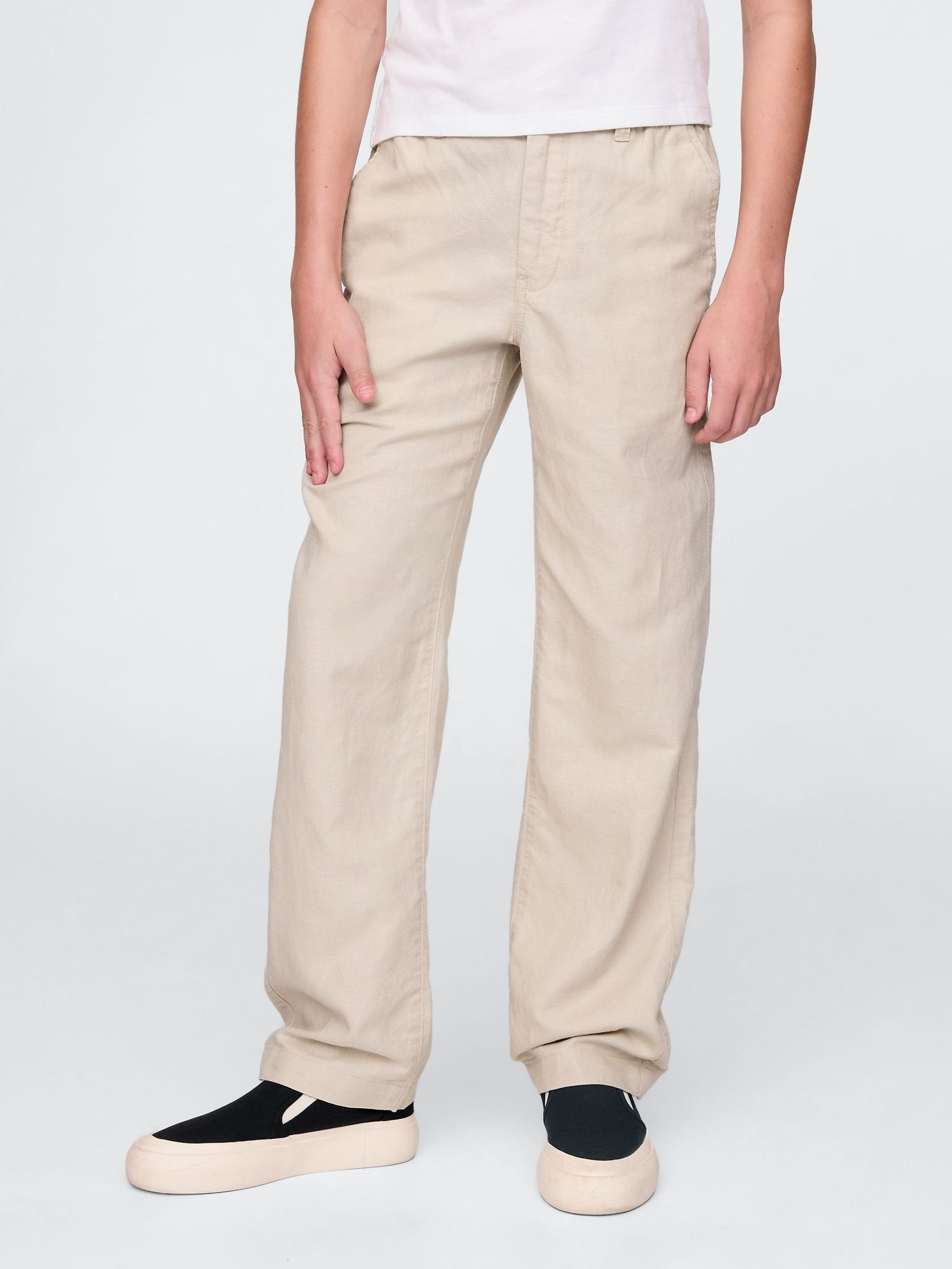 Beige Linen-Cotton Trousers (4-13yrs) (F49321) | £35