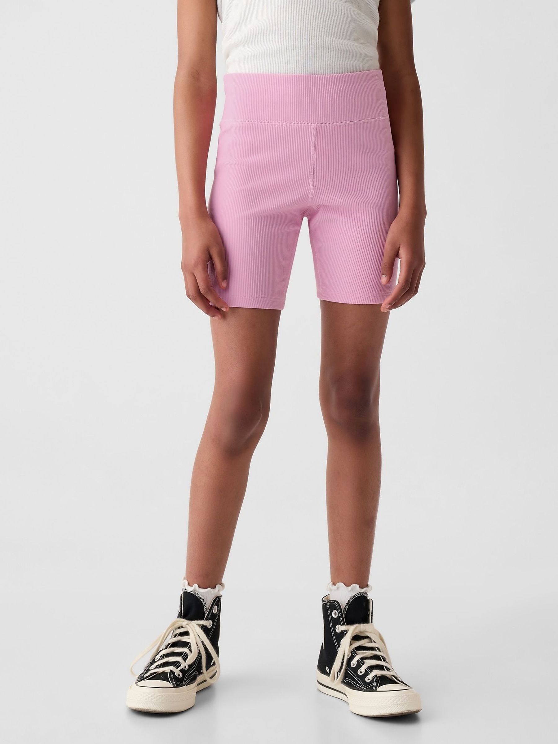 Pink Rib Biker Shorts (4-13yrs) (F49322) | £15