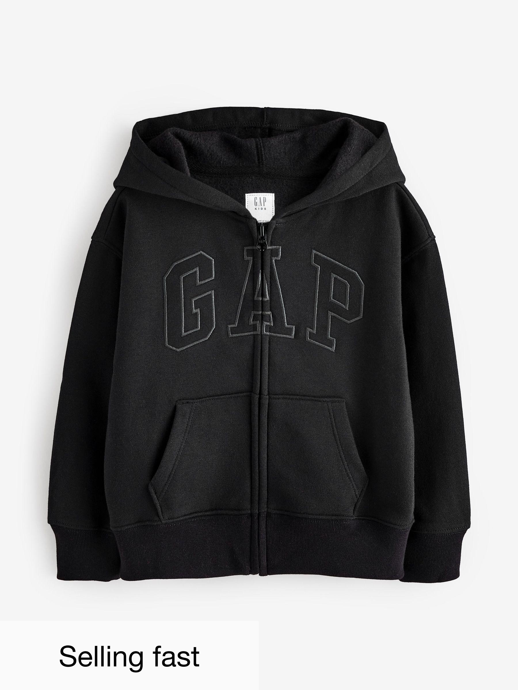 Black Zip Up Vintage Logo Hoodie (4-13yrs) (F49324) | £25
