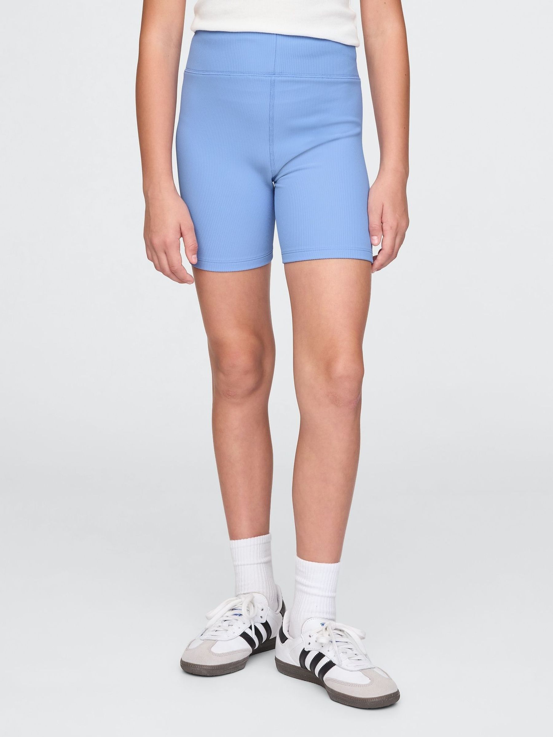 Blue Rib Biker Shorts (4-13yrs) (F49327) | £15