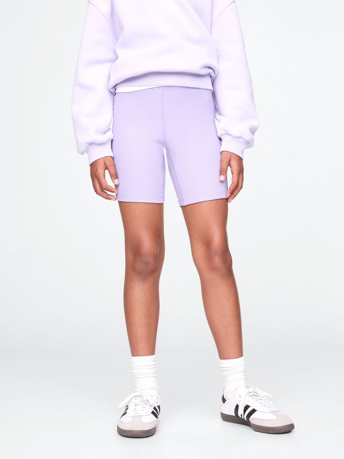 Purple Rib Biker Shorts (4-13yrs) (F49329) | £15
