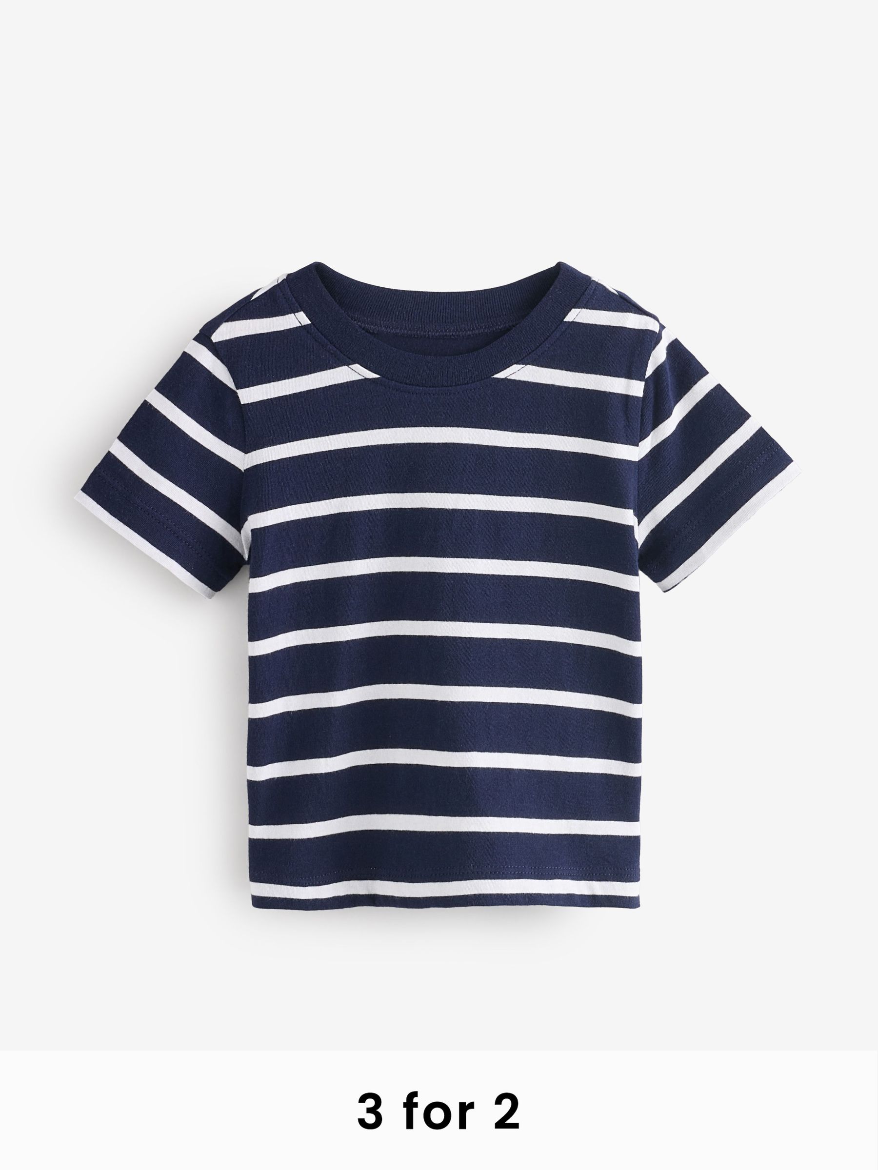 Navy/Blue Stripe Relaxed Original Short Sleeve T-Shirt (6mths-5yrs) (F49334) | £10