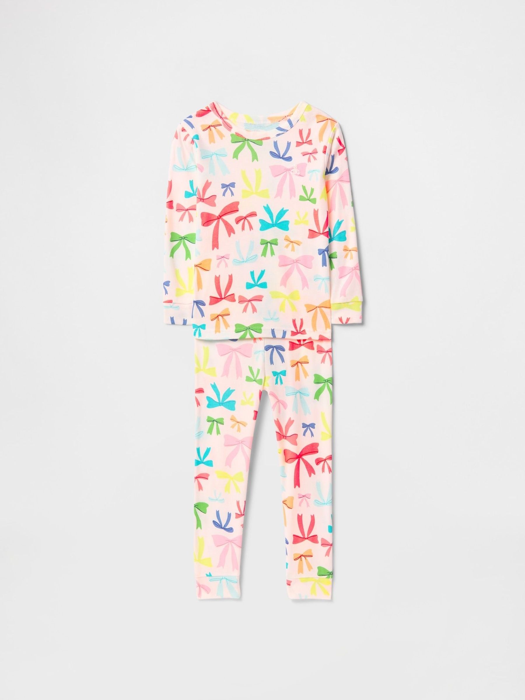 Pink Bows Brushed Cotton Long Pyjamas (6mths-5yrs) (F49335) | £18
