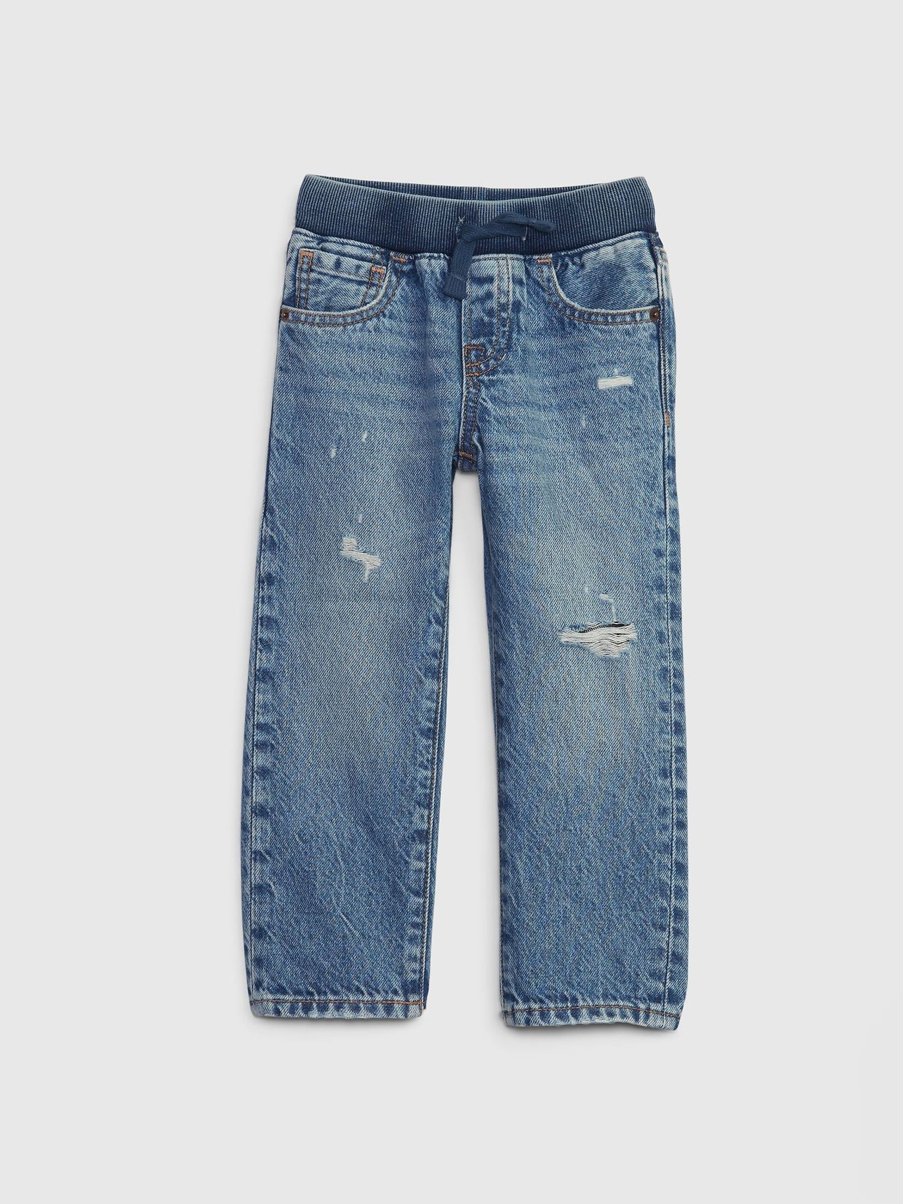 Blue High Waisted Straight Pull On Jeans (6mths-5yrs) (F49337) | £25