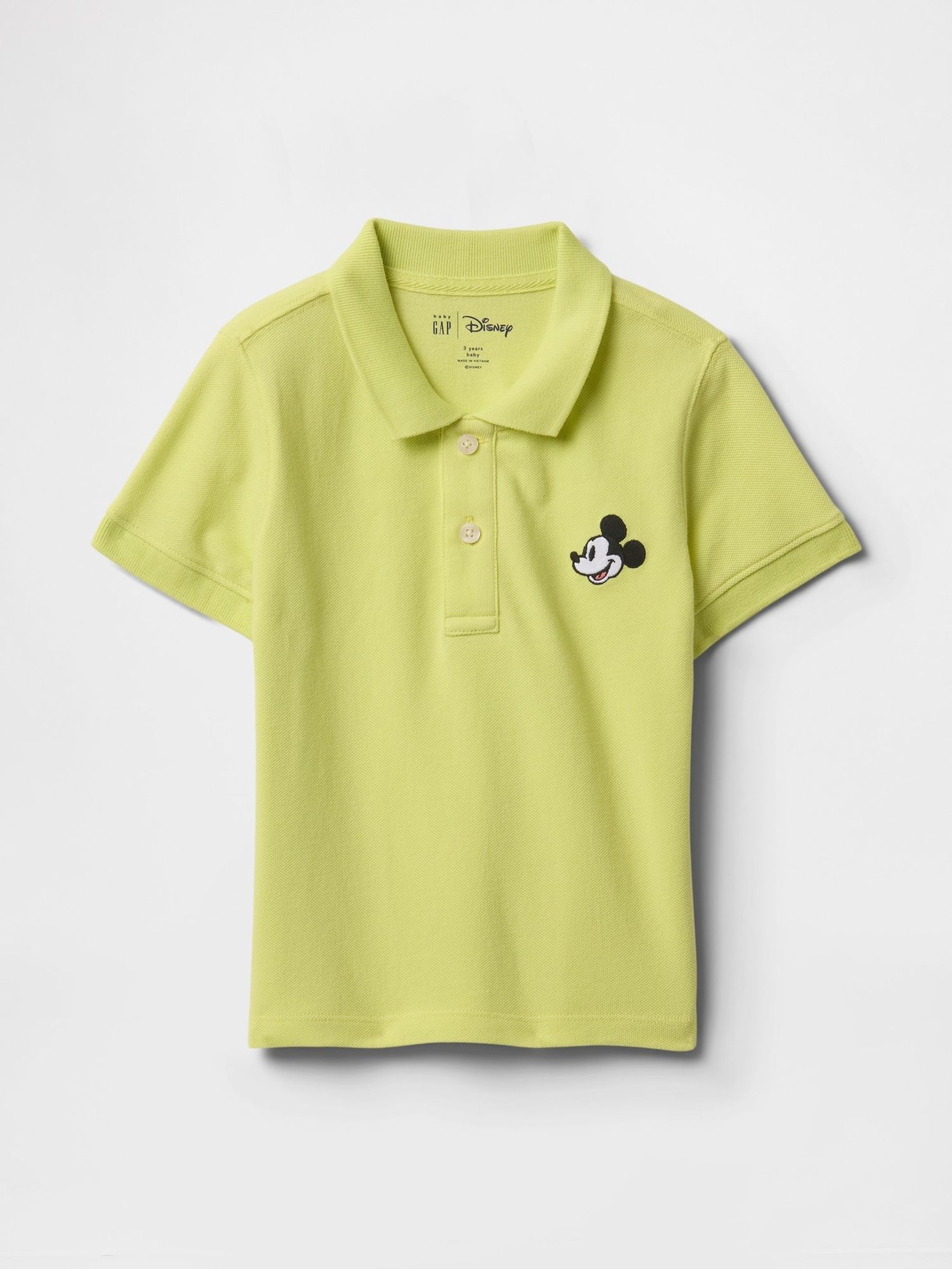 Lime Green Mickey Mouse Disney Pique Polo Shirt (6mths-5yrs) (F49338) | £14