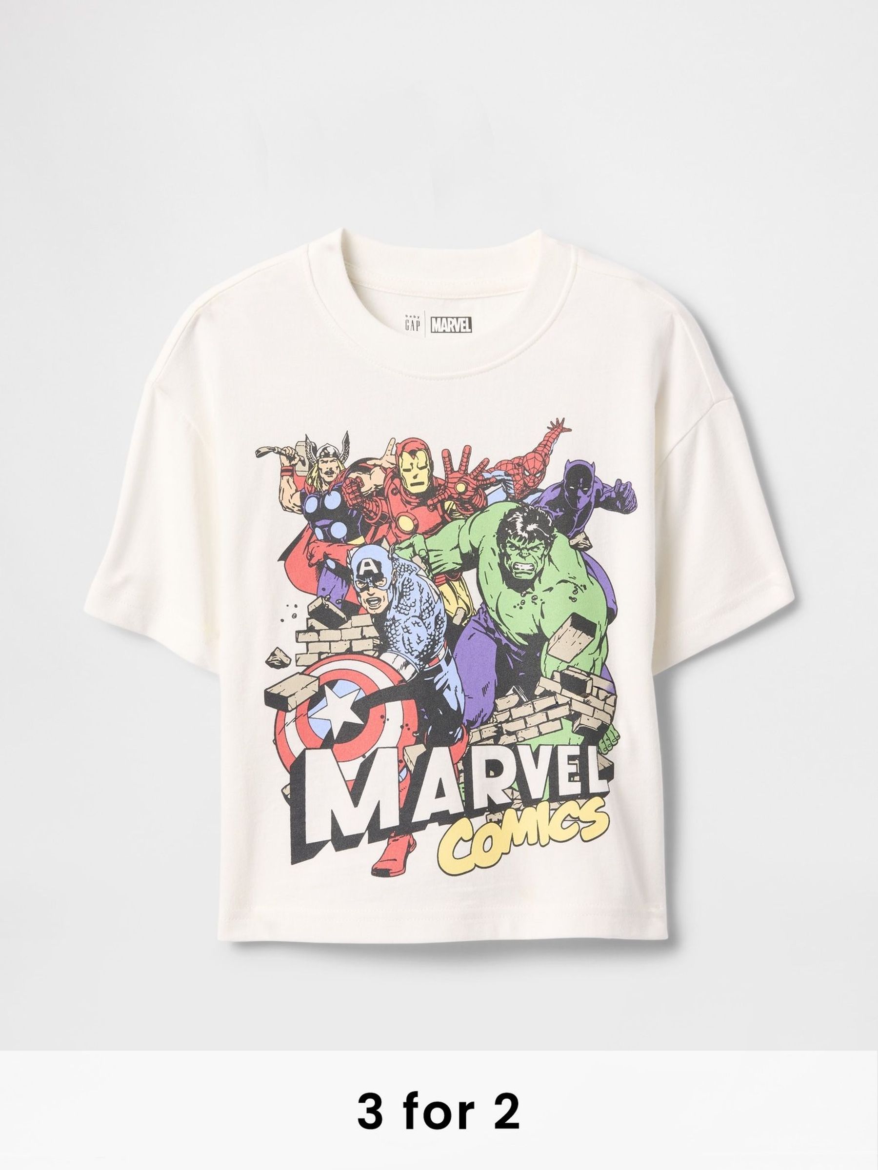 White Marvel Oversized Graphic Short Sleeve T-Shirt (6mths-5yrs) (F49344) | £16