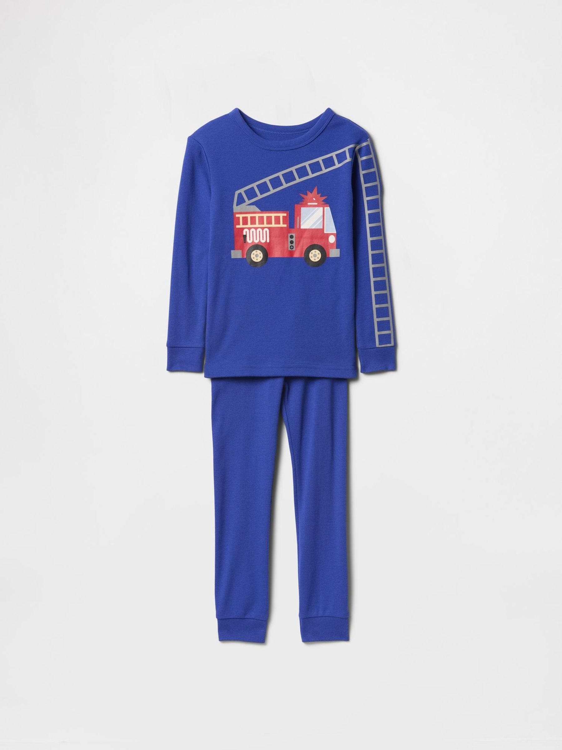 Blue Fire Truck Cotton Long Pyjamas (6mths-5yrs) (F49346) | £18