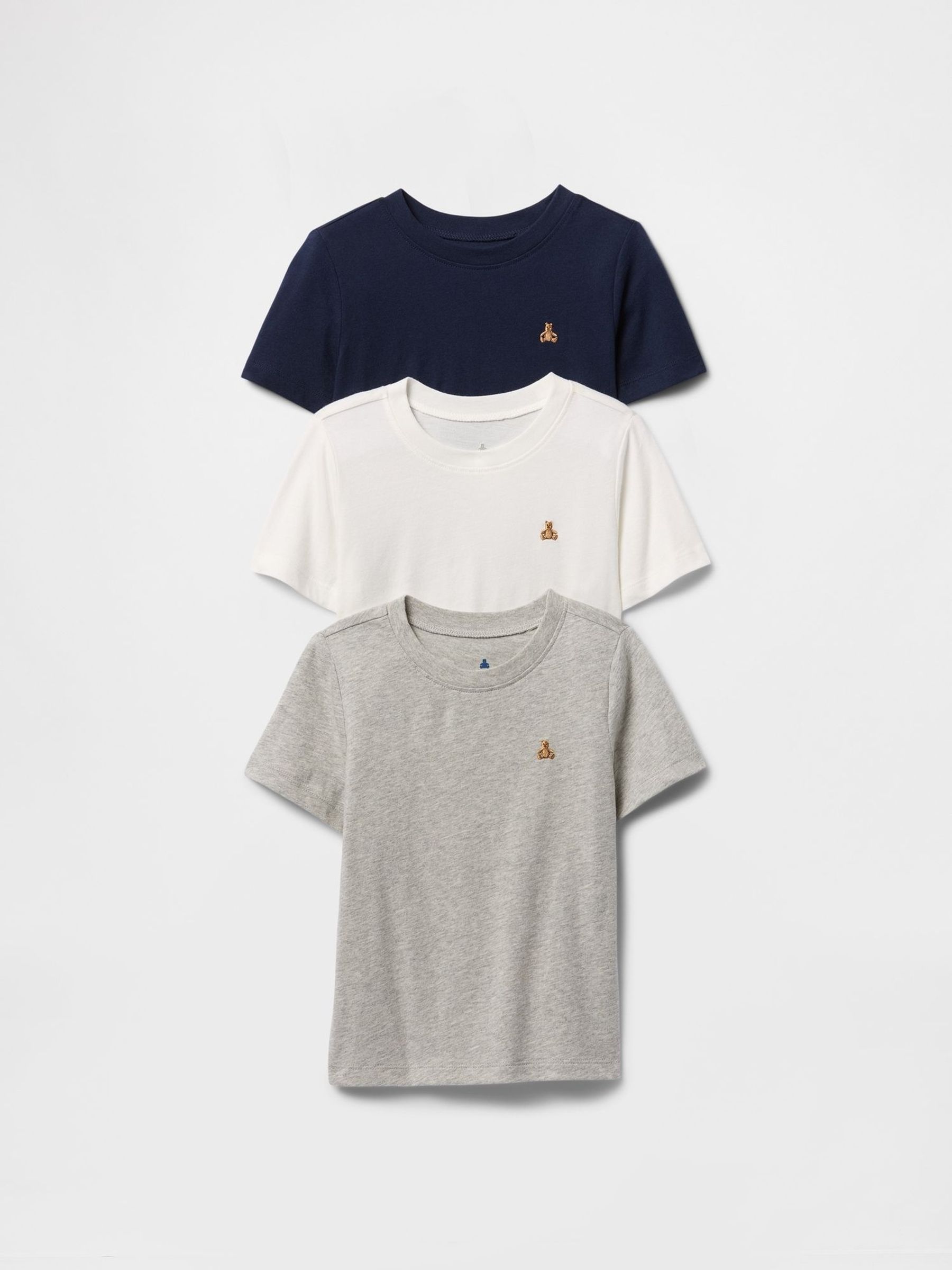 Navy Blue, White & Grey 3-Pack Brannan Bear Everyday T-Shirts (6mths-5yrs) (F49354) | £18
