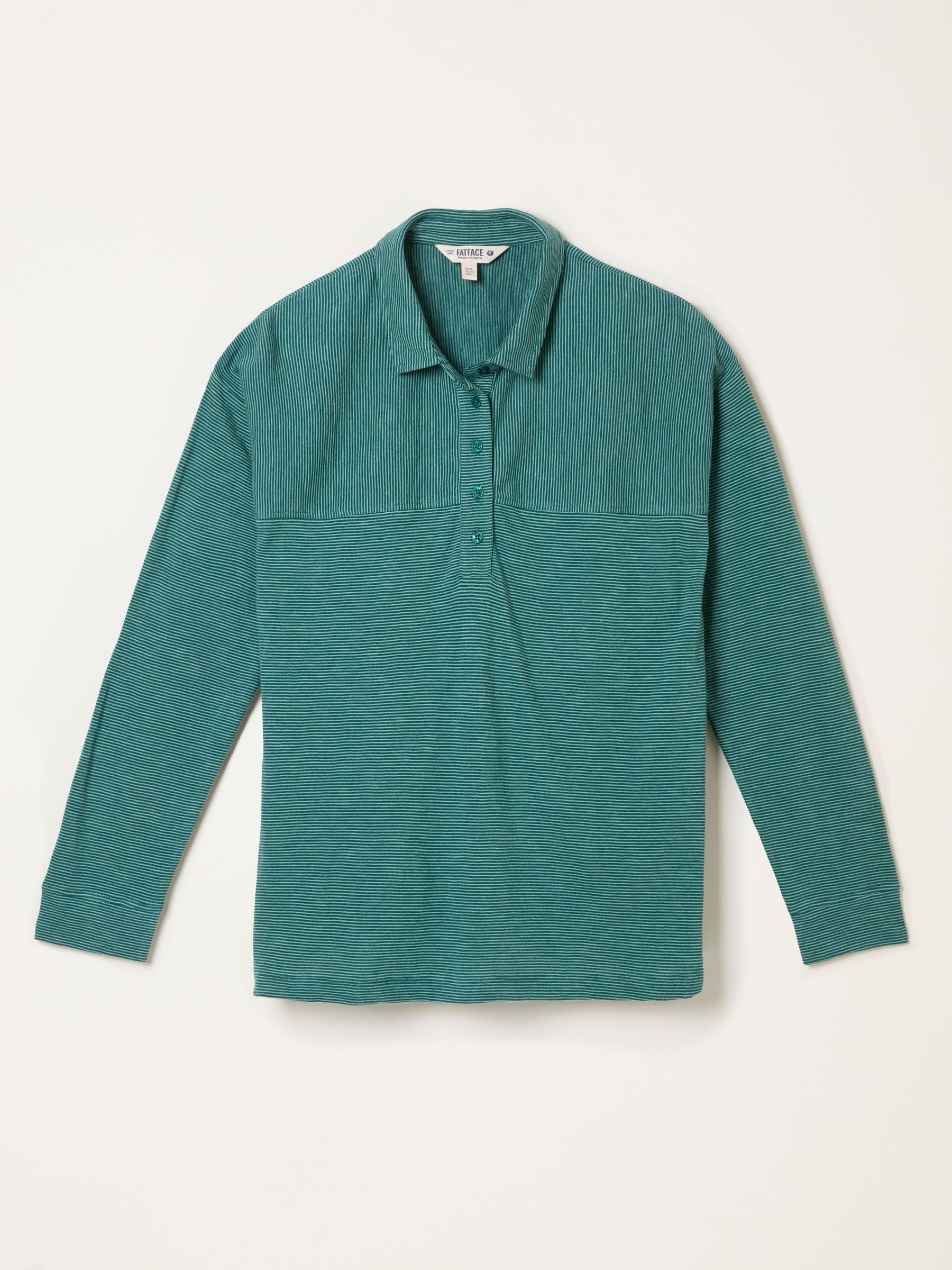 Teal Blue Stripe Jersey Shirt (F50231) | £35