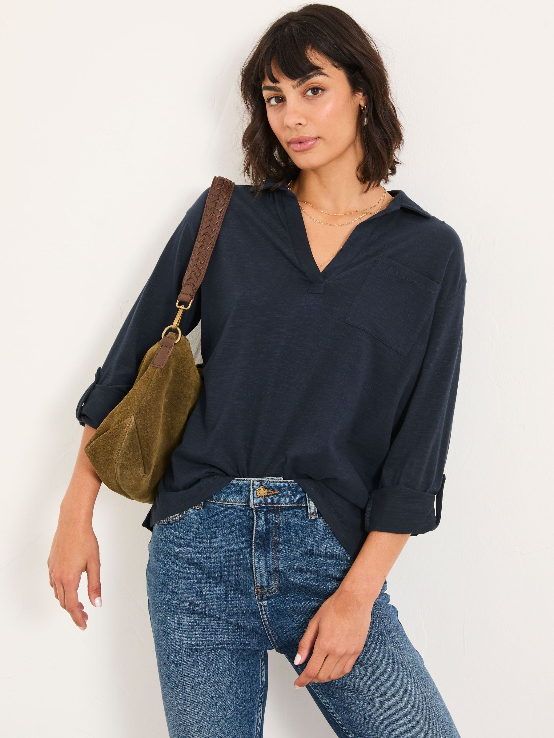 Paige Navy Jersey Shirt (F50241) | £35