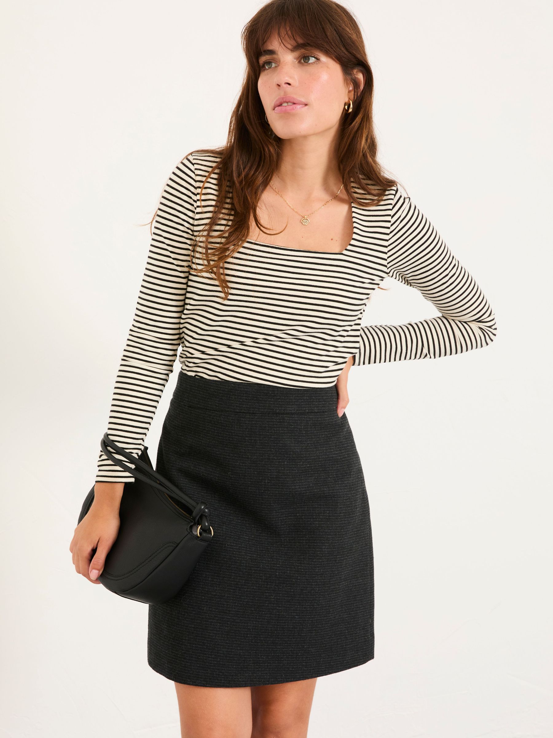 Thea Ivory Stripe Square Neck Top (F50249) | £29.50