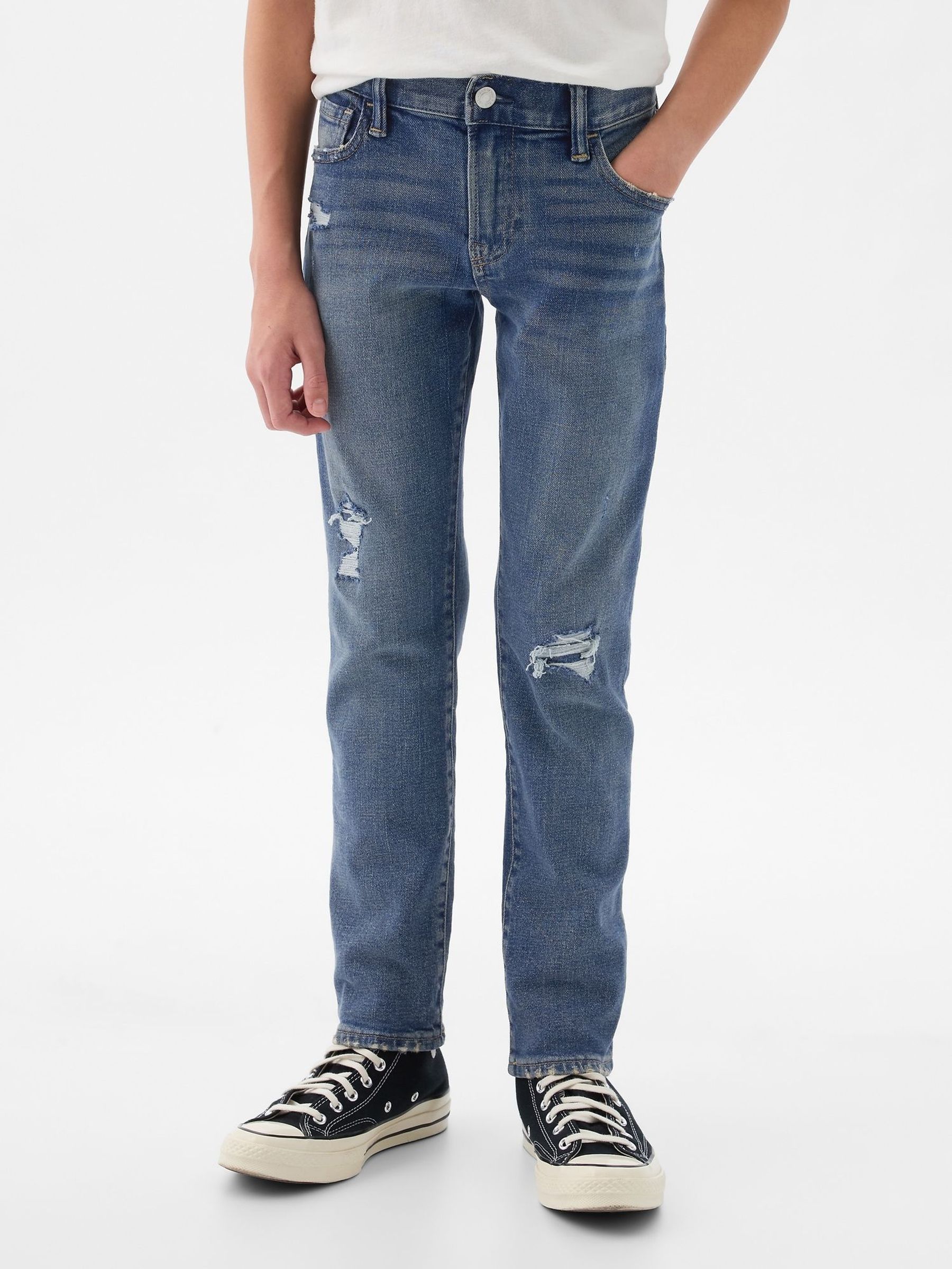 Navy Blue Rip and Repair Slim Jeans (5-13yrs) (F50501) | £30