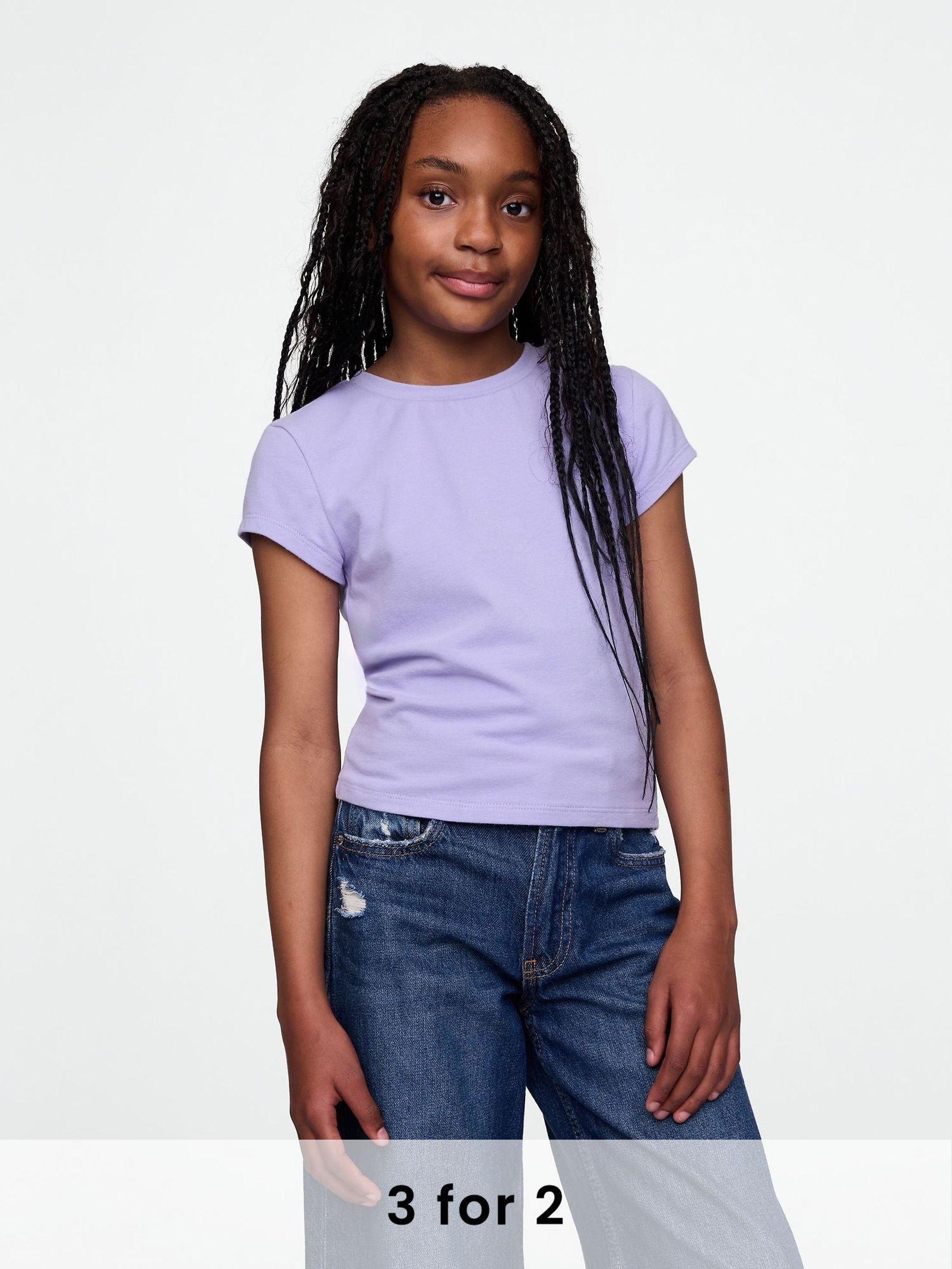 Purple Short Sleeve Crew Neck T-Shirt (4-13yrs) (F50569) | £10