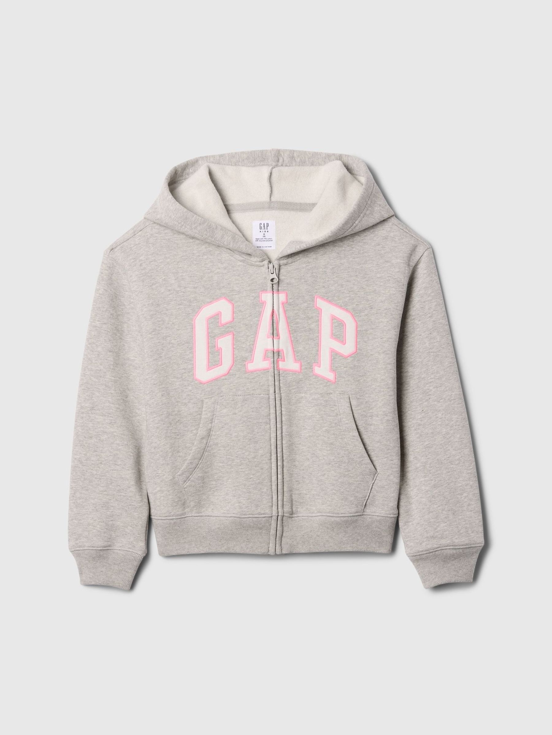 Grey Zip Up Logo Hoodie (4-13yrs) (F50579) | £25