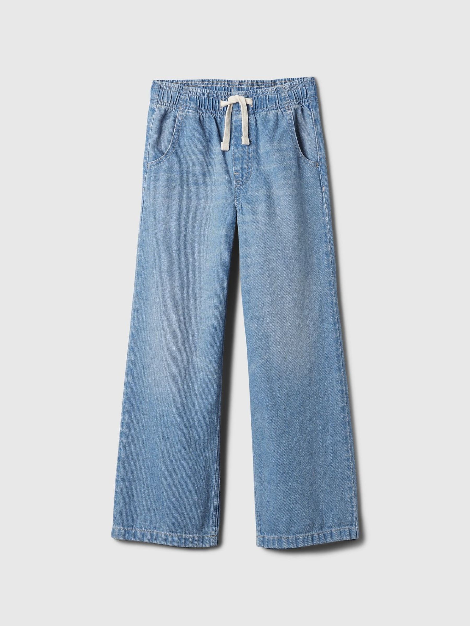 Blue High Waisted Wide-Leg Pull On Jeans (4-13yrs) (F50583) | £25