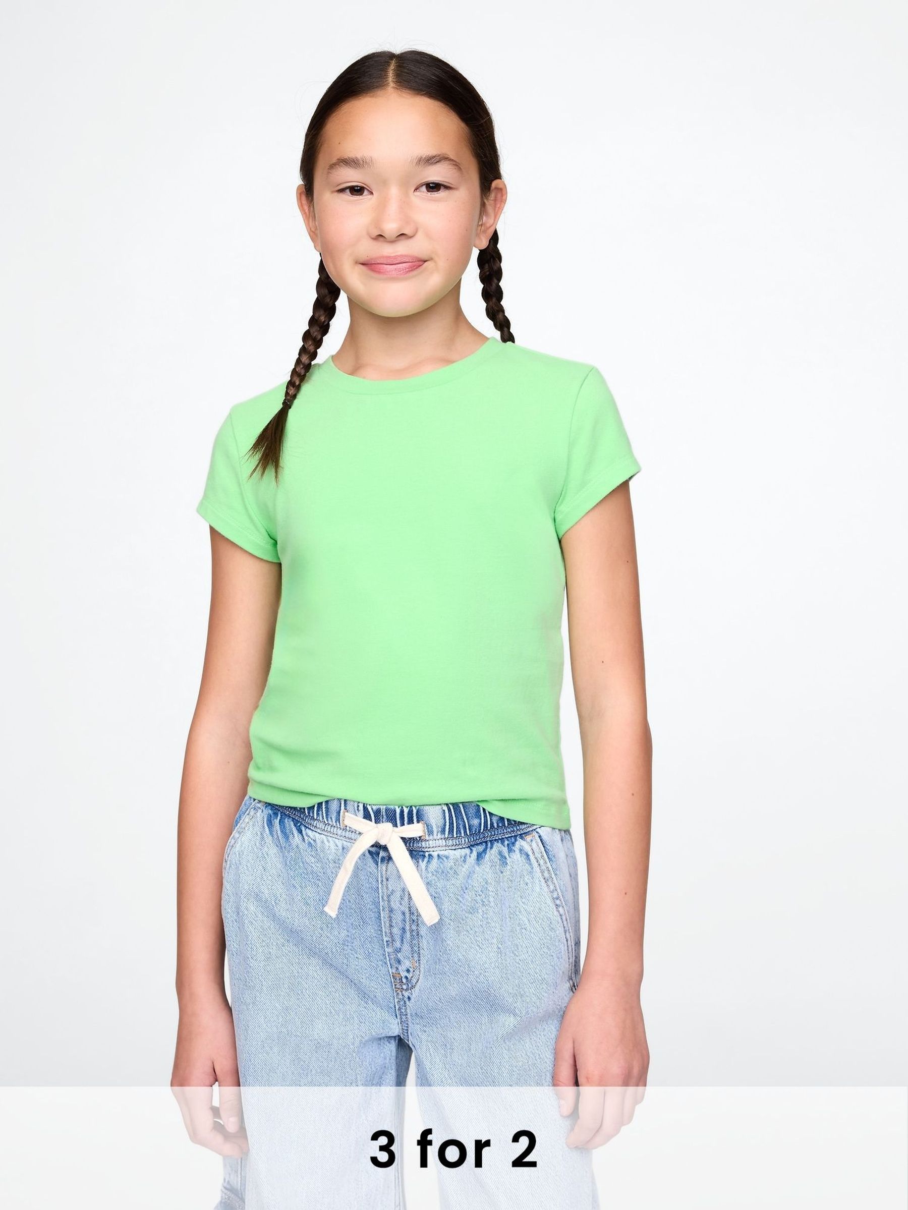 Green Short Sleeve Crew Neck T-Shirt (4-13yrs) (F50589) | £10