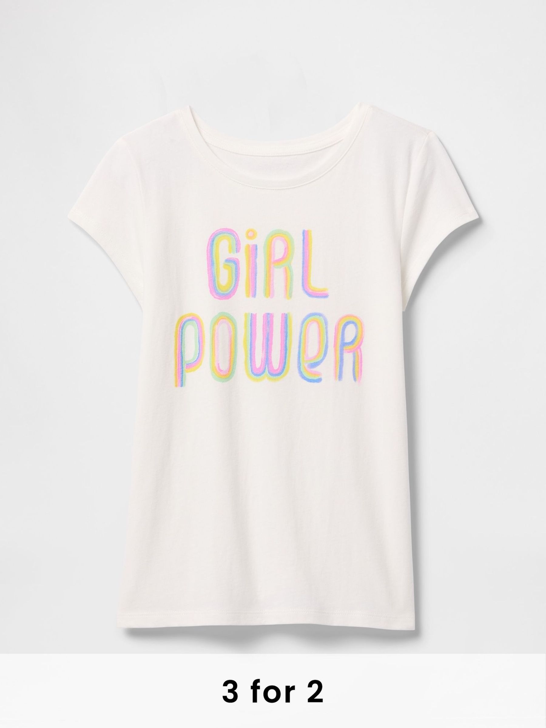 White Girl Power Graphic Short Sleeve Crew Neck T-Shirt (4-13yrs) (F50596) | £10