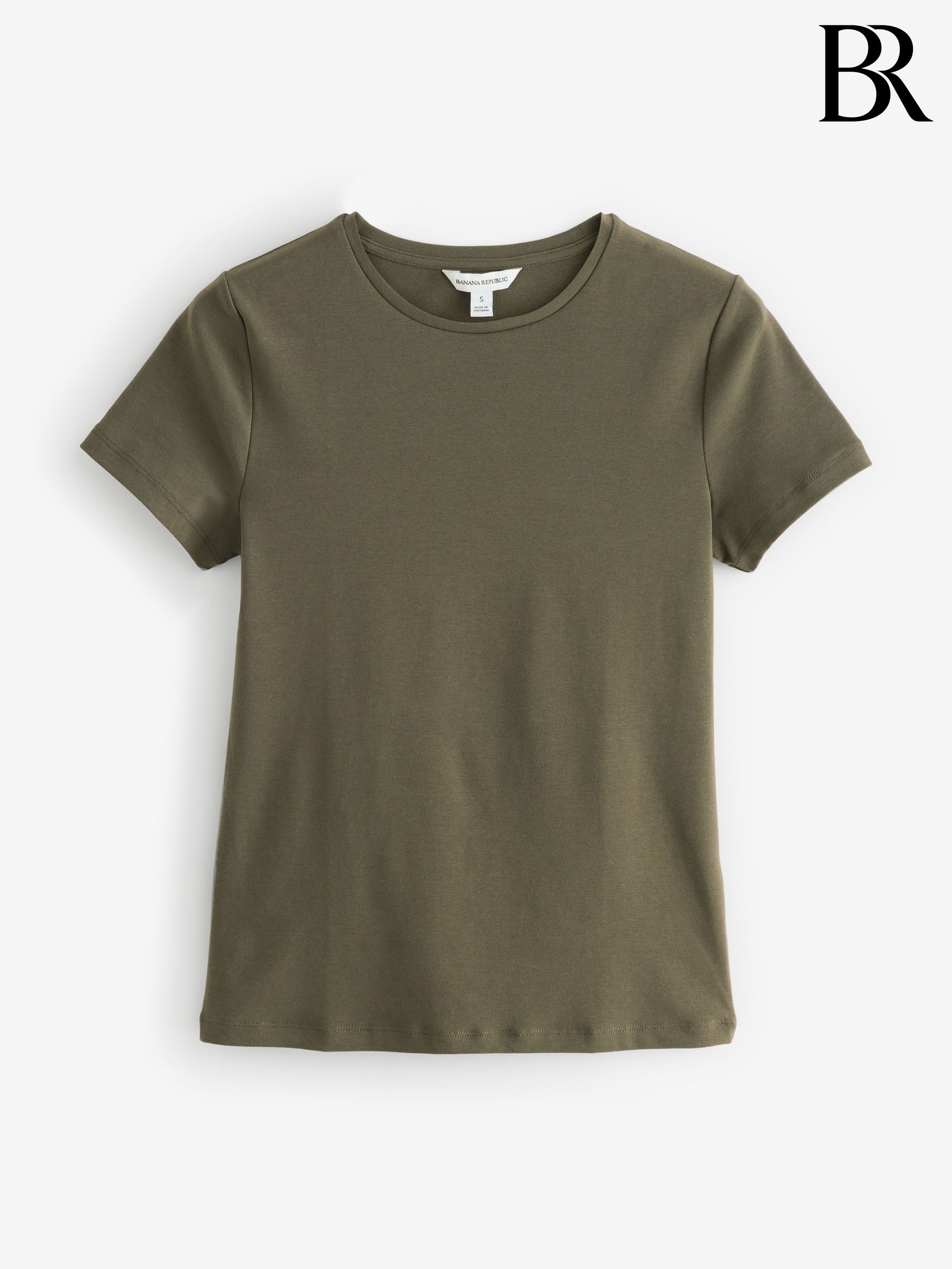 Banana Republic Khaki Green Refined T-Shirt (F50635) | £30