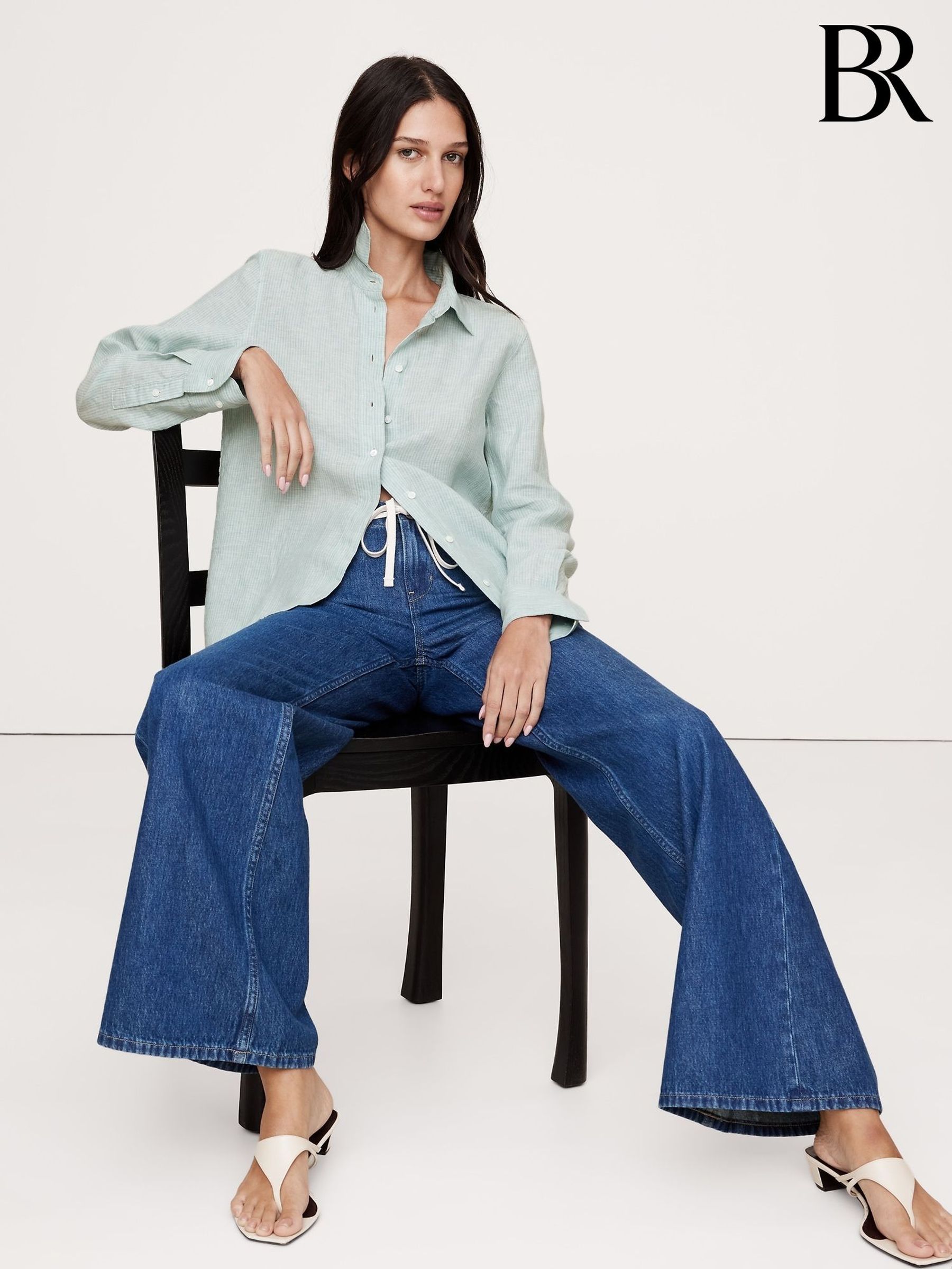Banana Republic Green The Everyday Linen Shirt (F50637) | £80